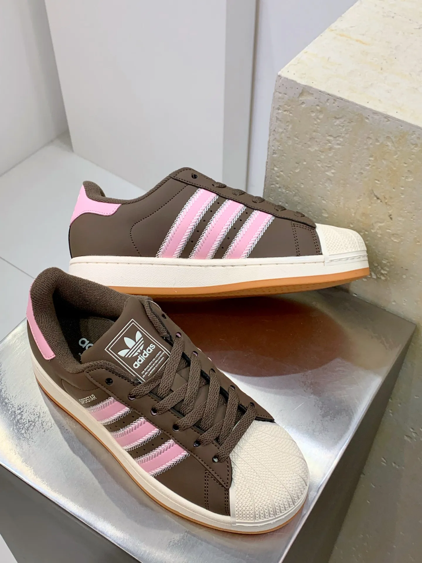 GoAnywhere Adidas Originals Superstar Low Top Sneakers Brown Pink – Replica Adidas Shoes 532