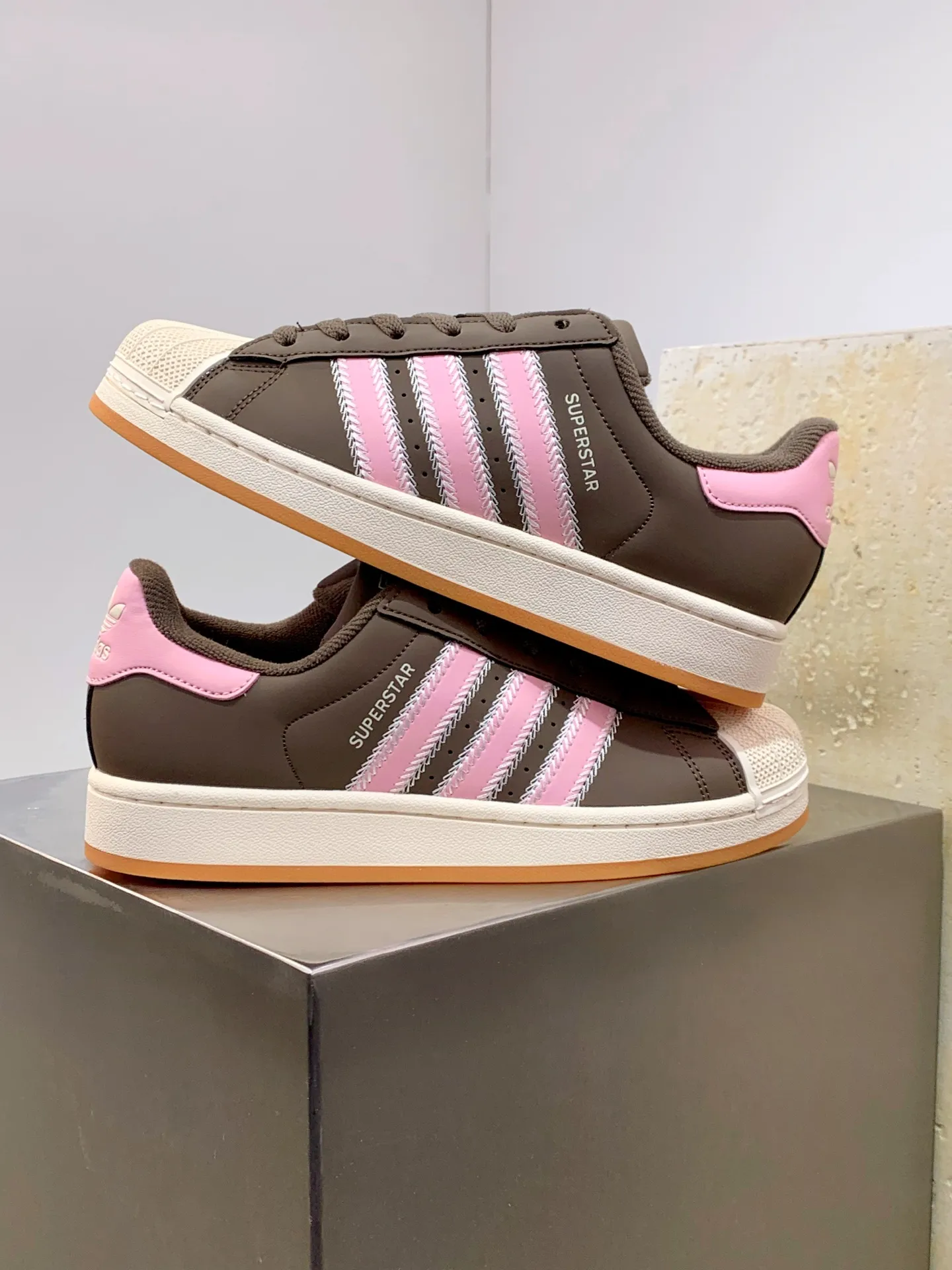 GoAnywhere Adidas Originals Superstar Low Top Sneakers Brown Pink – Replica Adidas Shoes 532