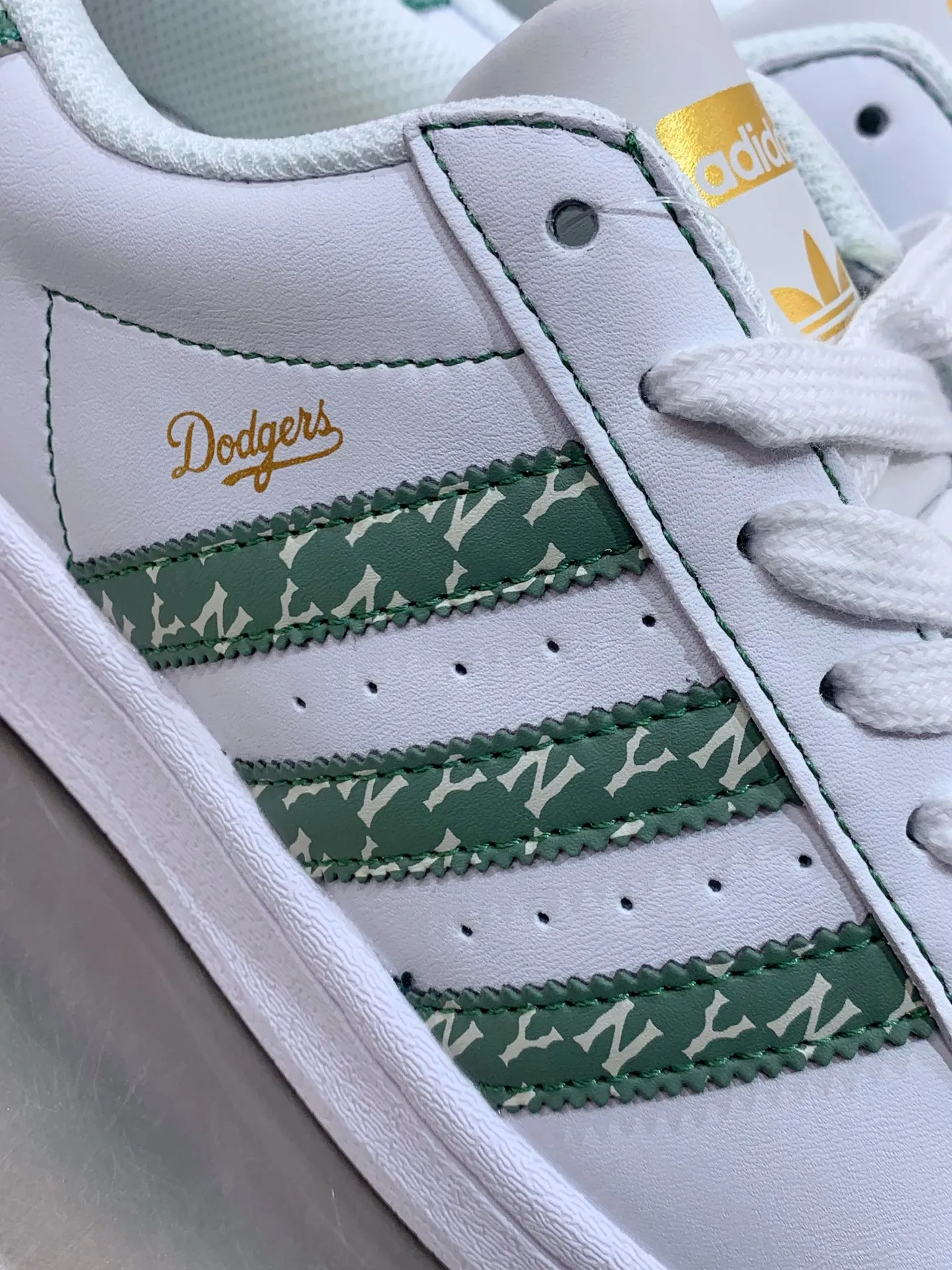 Durable Adidas Originals Superstar MLB White Green Rep Shoes – Replica Adidas Edition 551