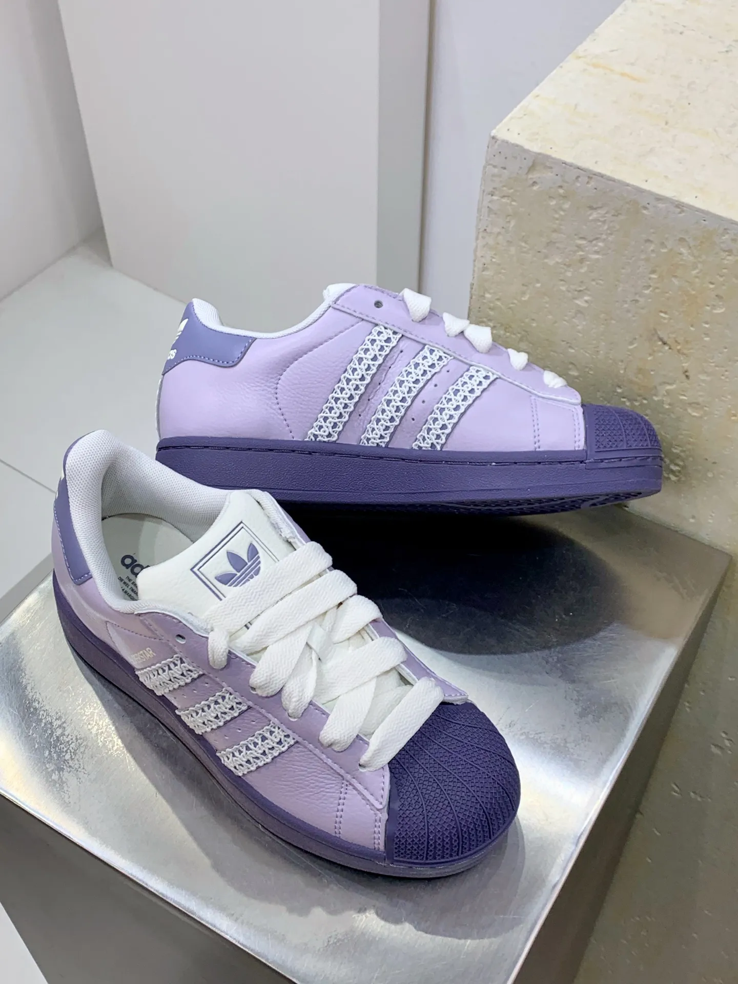 Adidas Originals Superstar Purple Low Top Replica Shoes Durable 531
