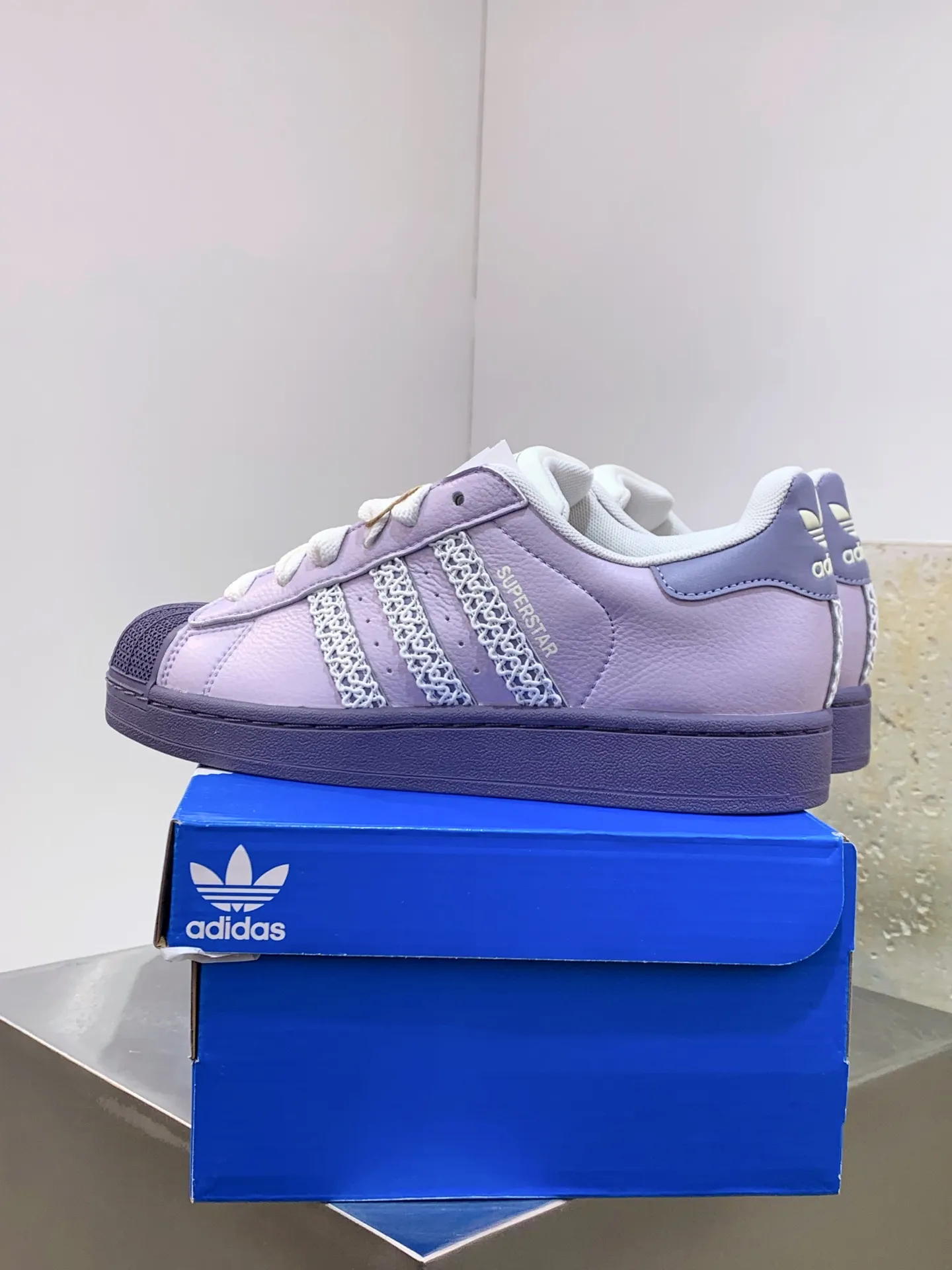 Adidas Originals Superstar Purple Low Top Replica Shoes Durable 531
