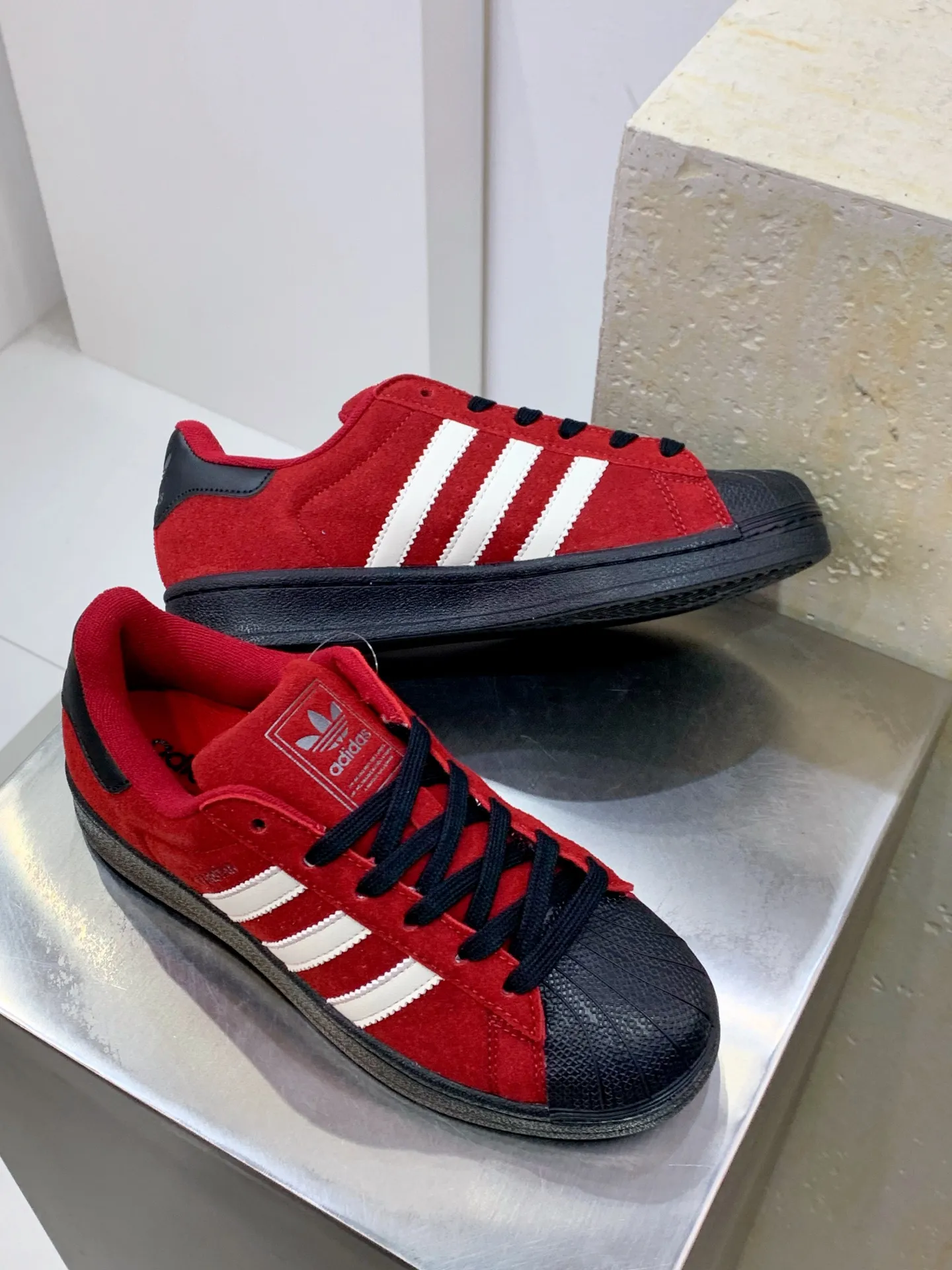 Adidas Originals Superstar Red Black Replica Shoes – Adidas Replica Sneakers Bold 544