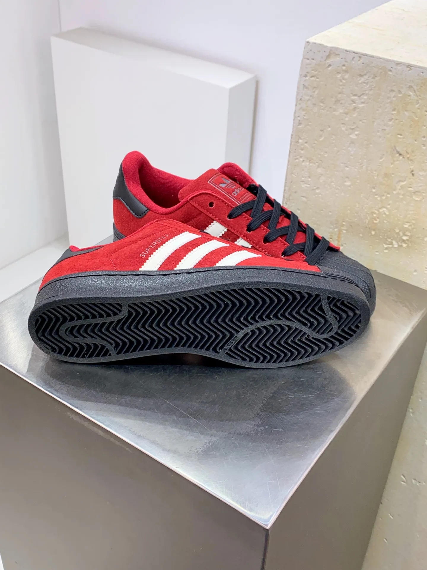 Adidas Originals Superstar Red Black Replica Shoes – Adidas Replica Sneakers Bold 544