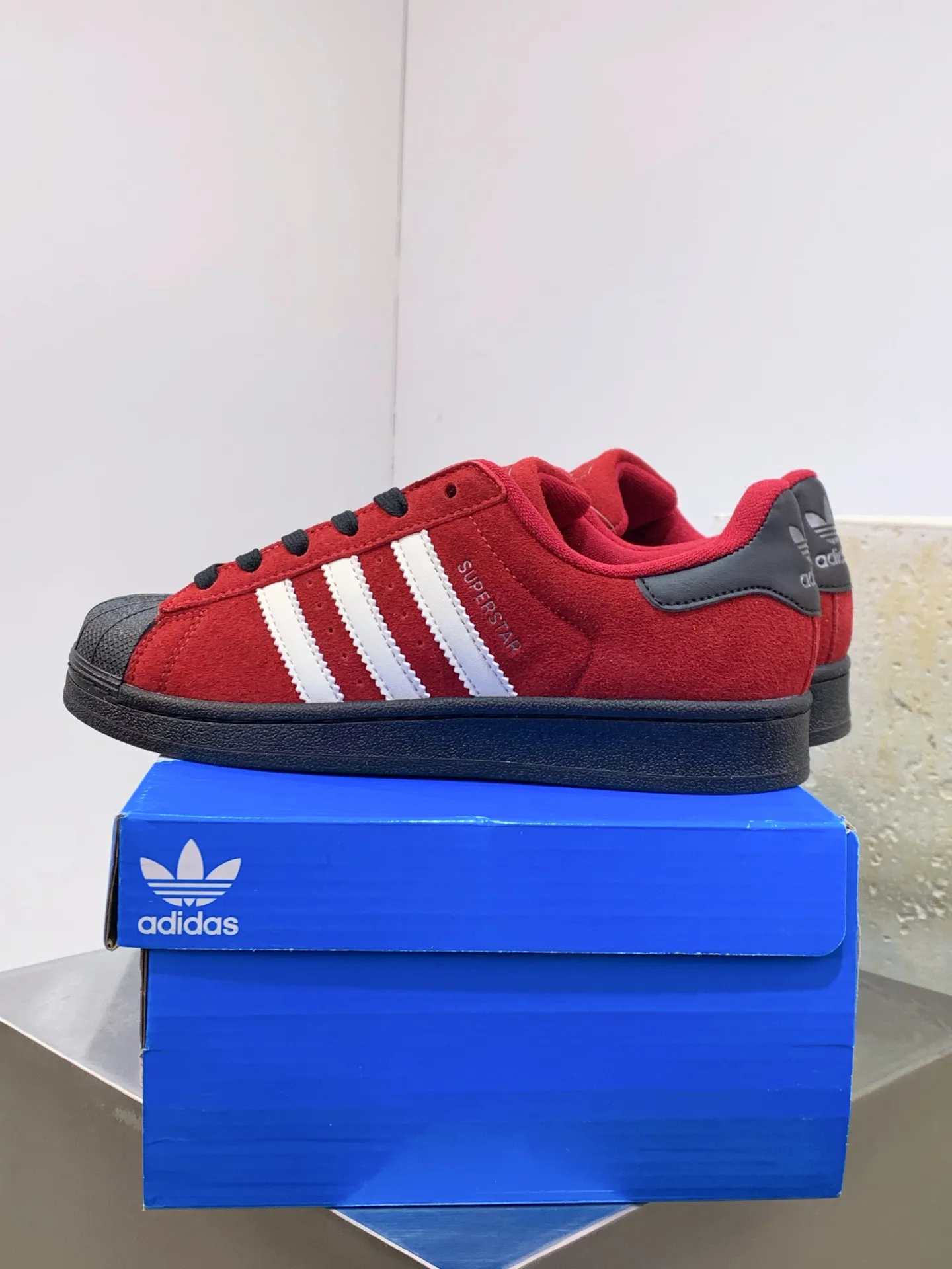 Adidas Originals Superstar Red Black Replica Shoes – Adidas Replica Sneakers Bold 544