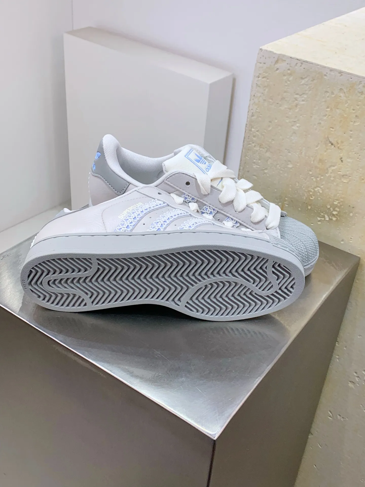 Adidas Originals Superstar Shell Toe White Blue –  Replica Adidas Shoes UrbanChic 533