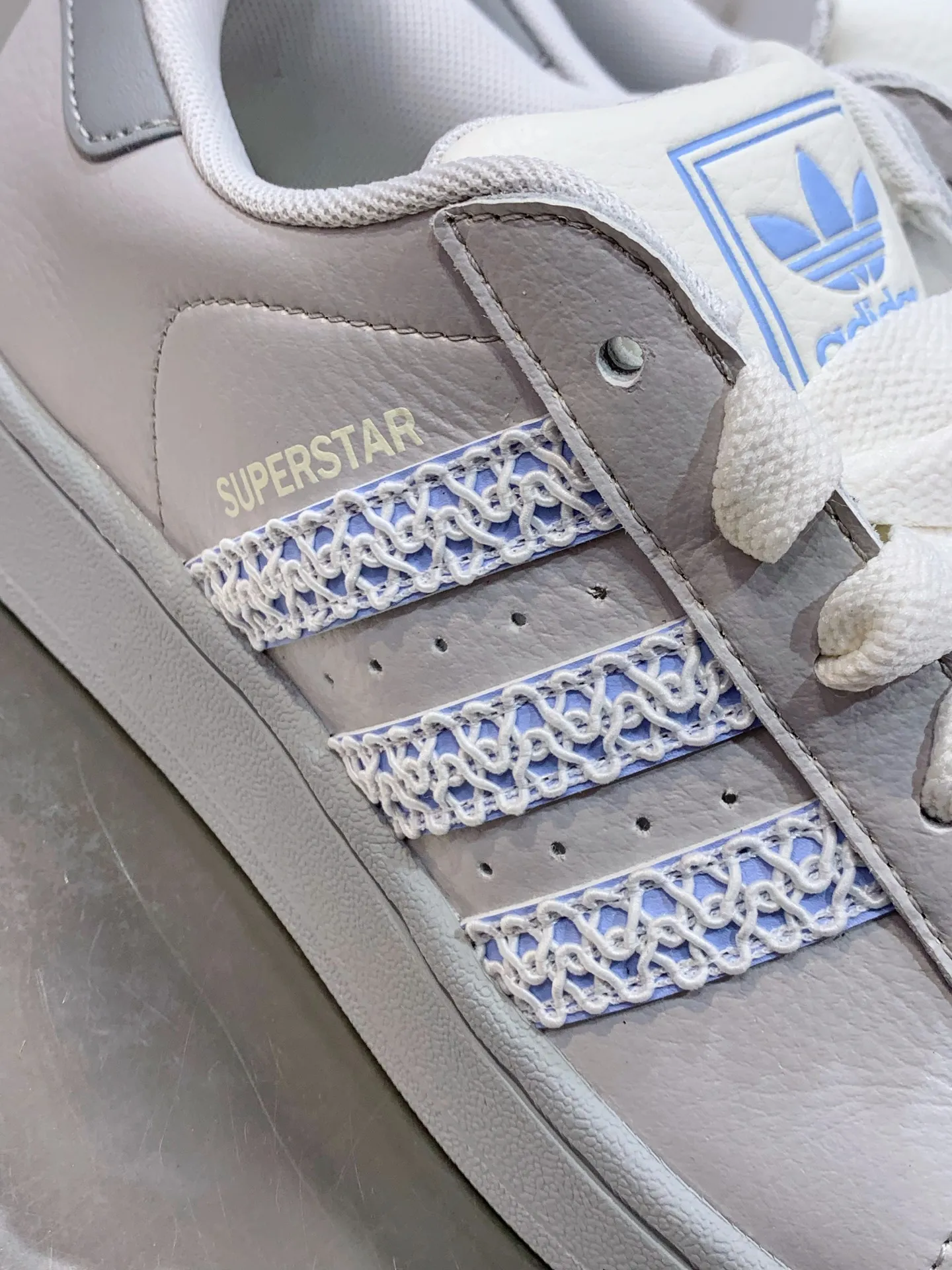 Adidas Originals Superstar Shell Toe White Blue –  Replica Adidas Shoes UrbanChic 533