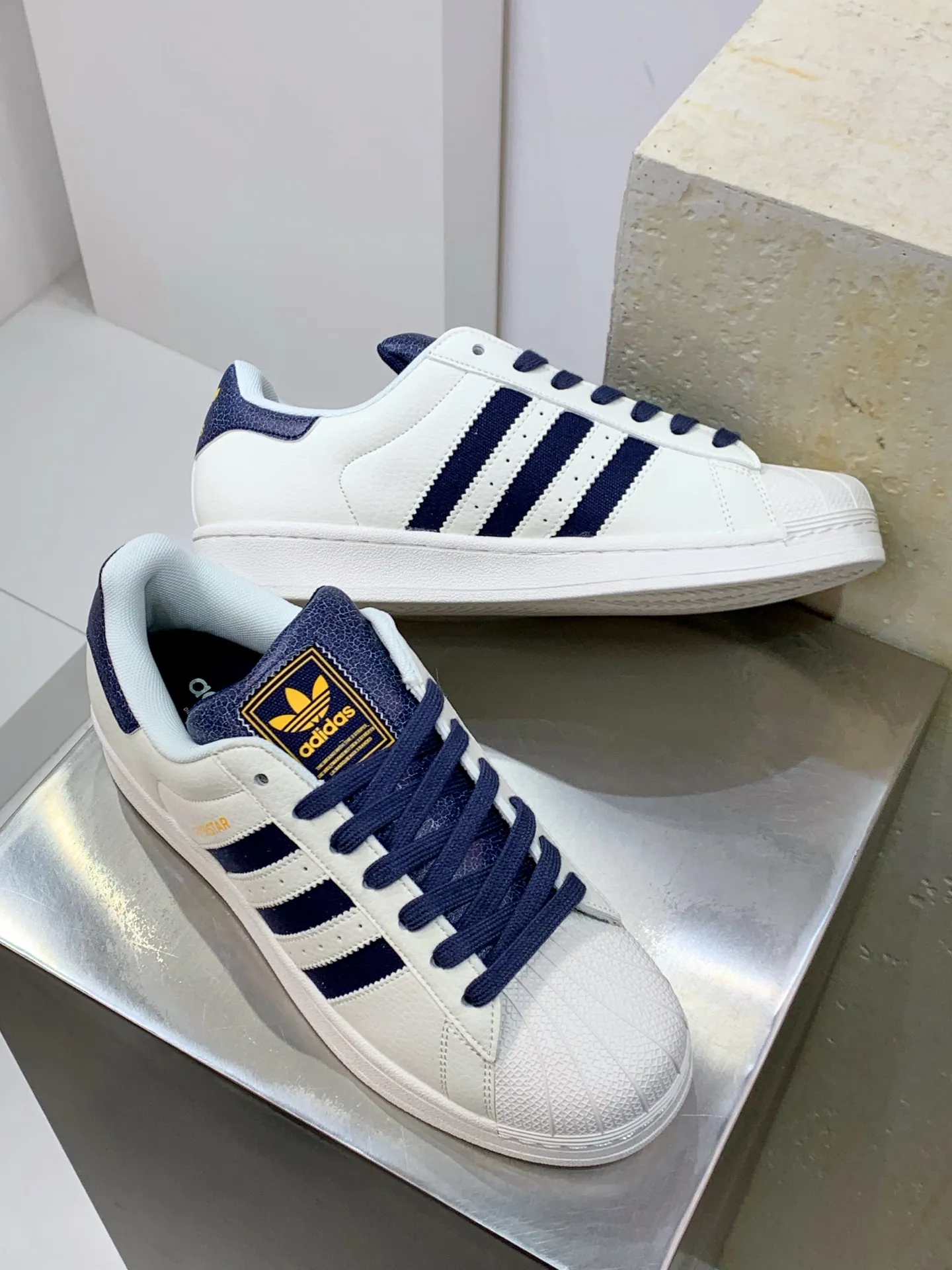 Adidas Originals Superstar Shell Toe White Navy –  Replica Adidas Shoes HighQuality 547