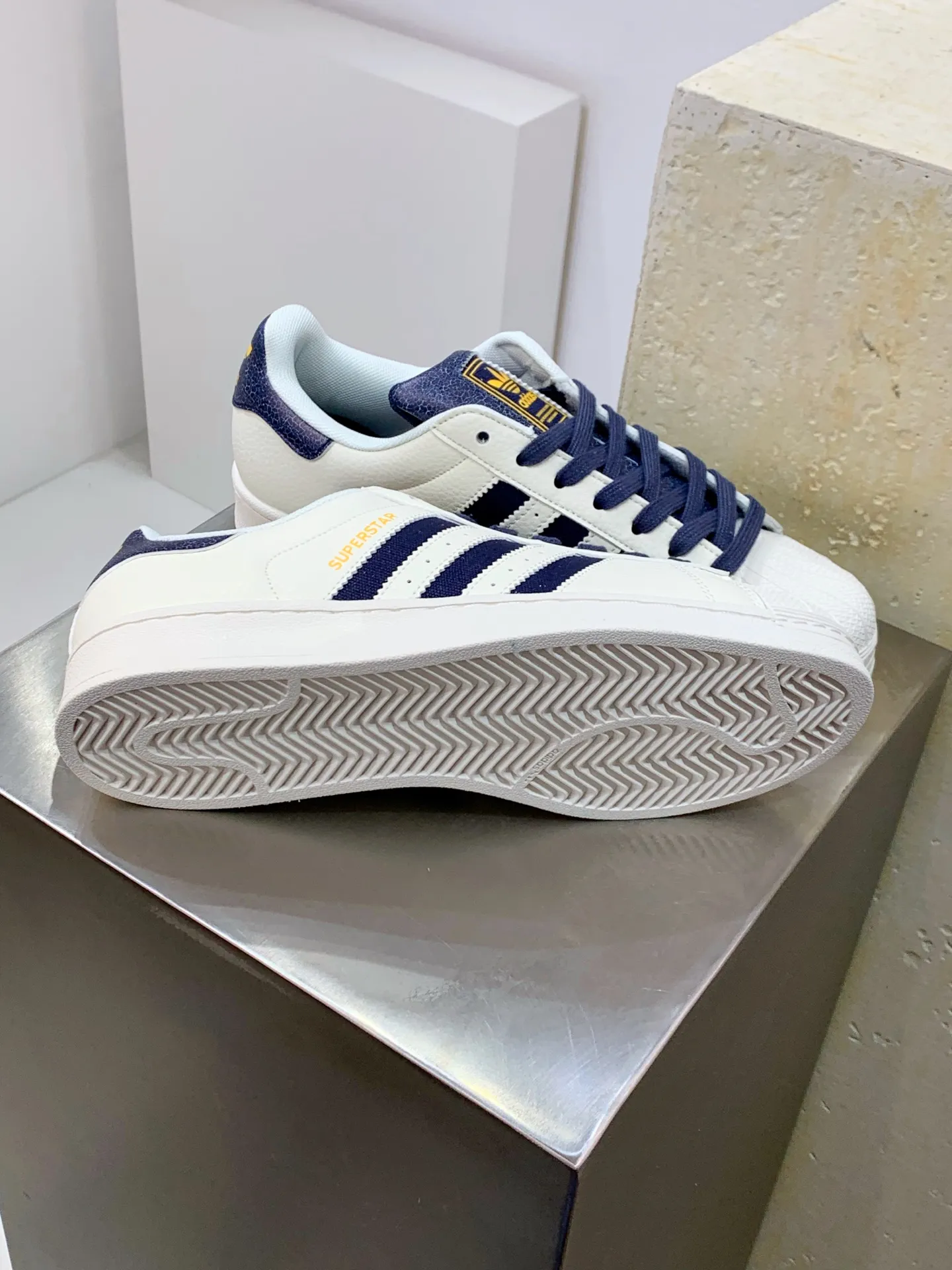 Adidas Originals Superstar Shell Toe White Navy –  Replica Adidas Shoes HighQuality 547
