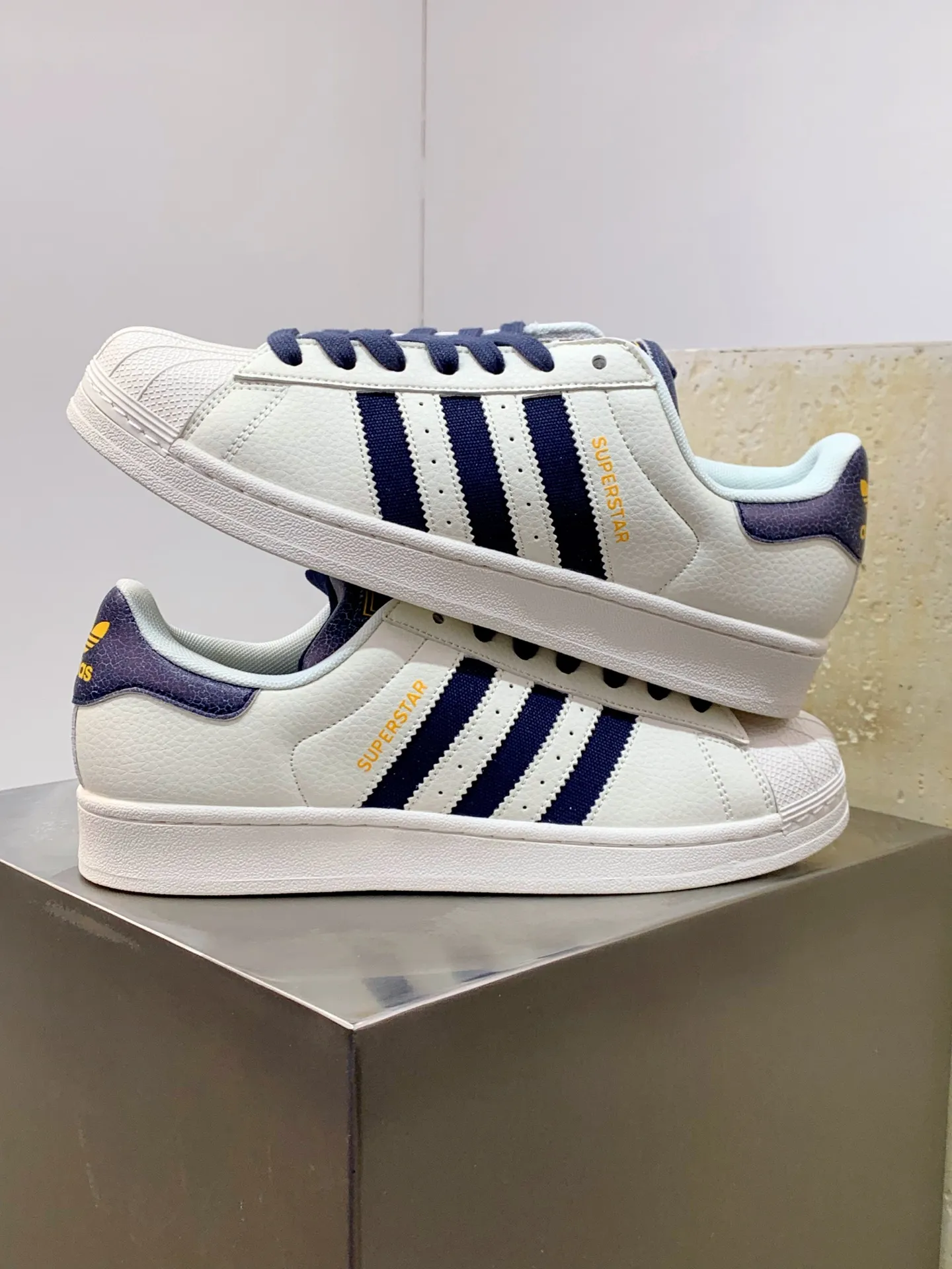 Adidas Originals Superstar Shell Toe White Navy –  Replica Adidas Shoes HighQuality 547