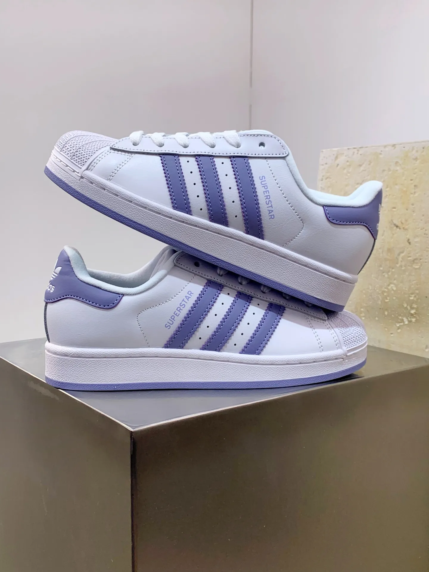 Elegant Adidas Originals Superstar White Purple Replica Shoes –  Adidas Replica 537