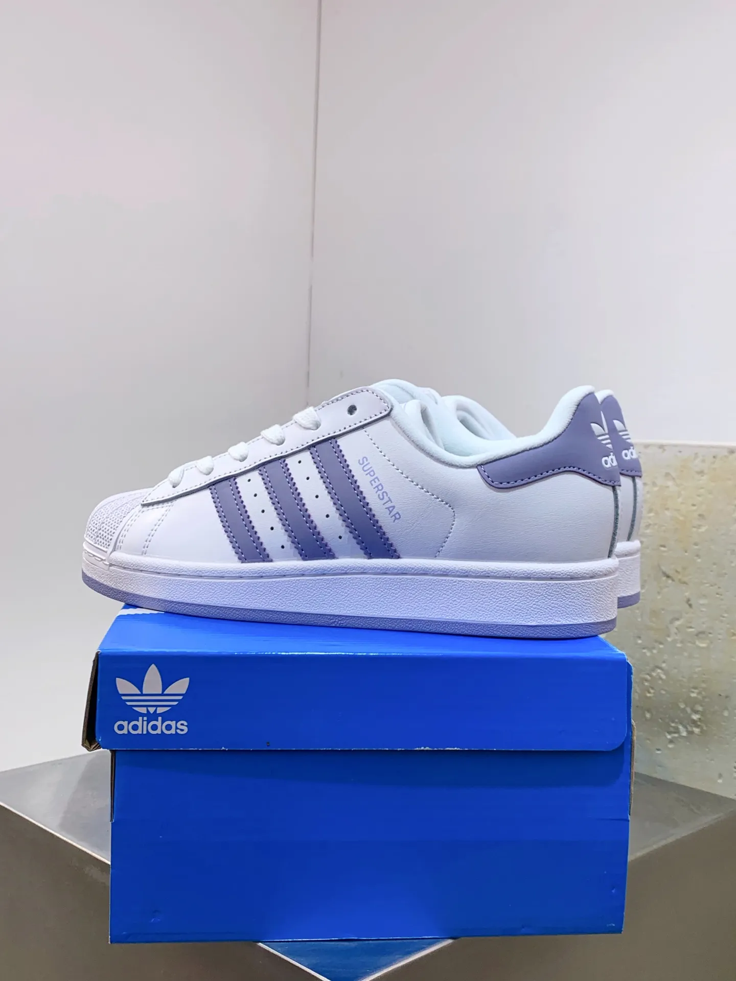 Elegant Adidas Originals Superstar White Purple Replica Shoes –  Adidas Replica 537