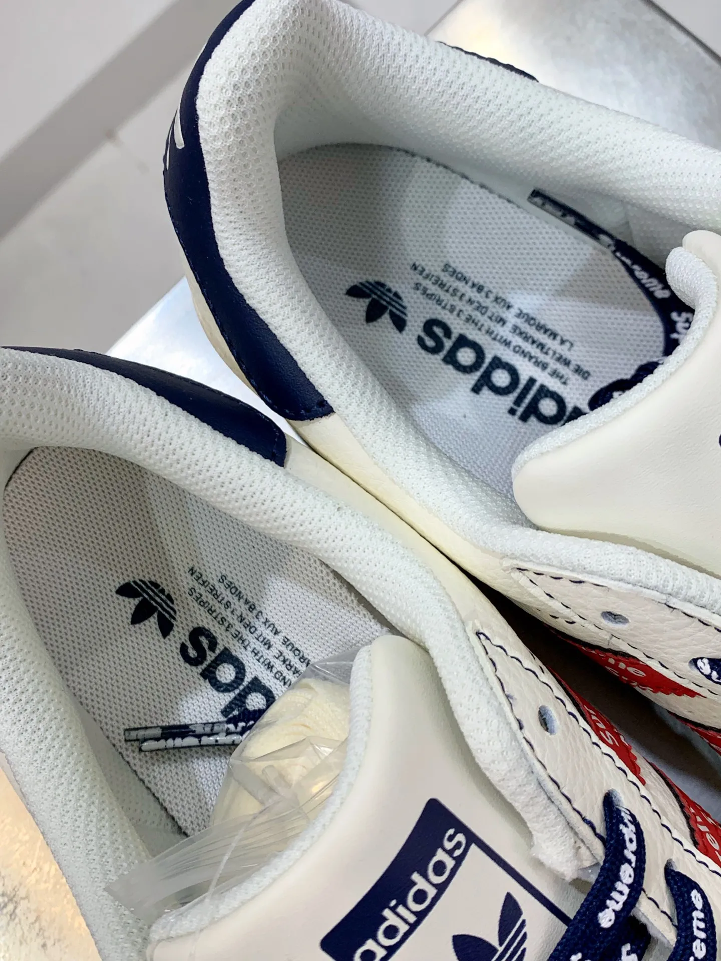 EasyCare Adidas Originals Superstar White Red Blue Replica Shoes 535