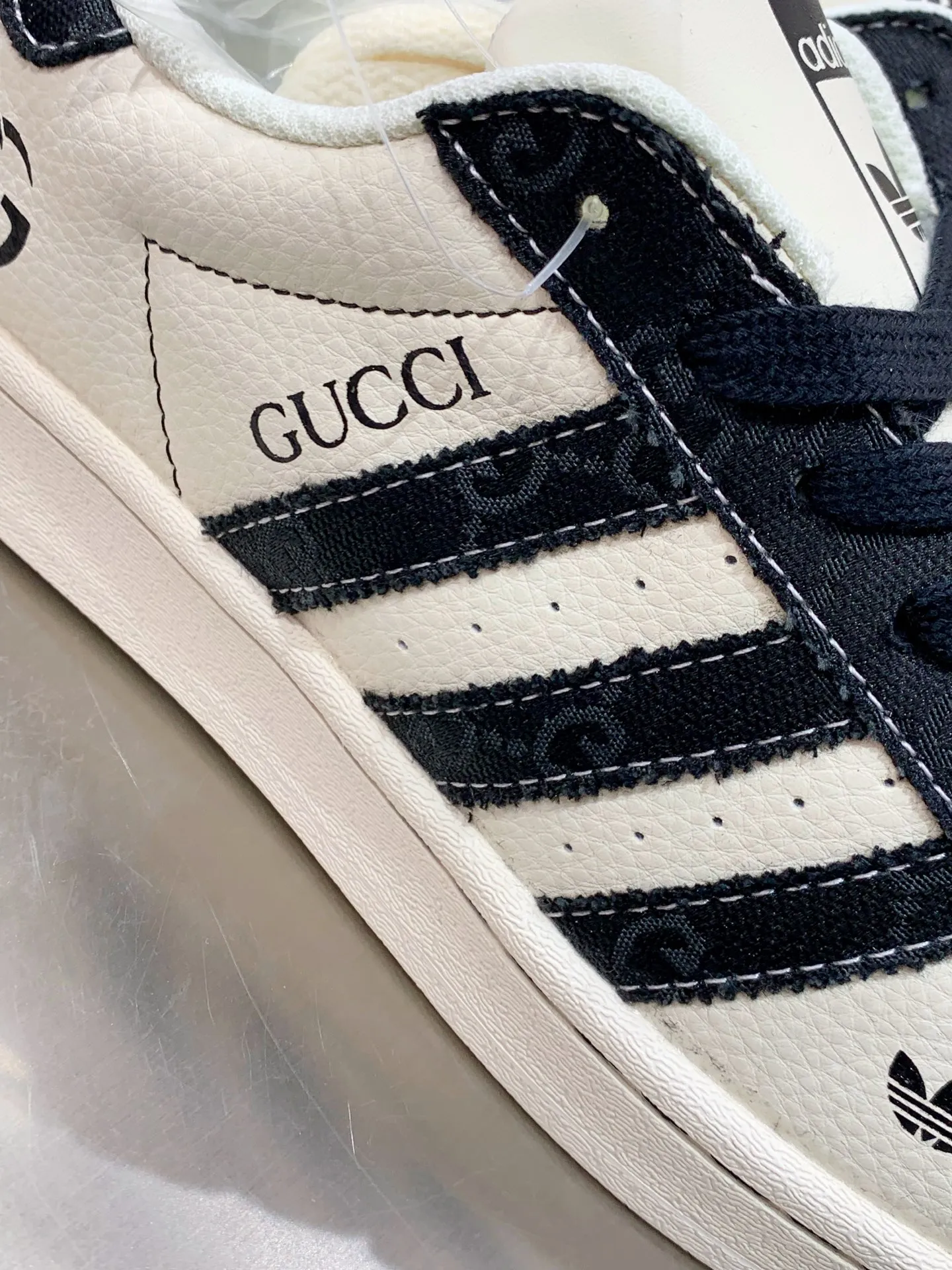 Adidas Originals Superstar x GUCCI White Black Replica Shoes Affordable 545
