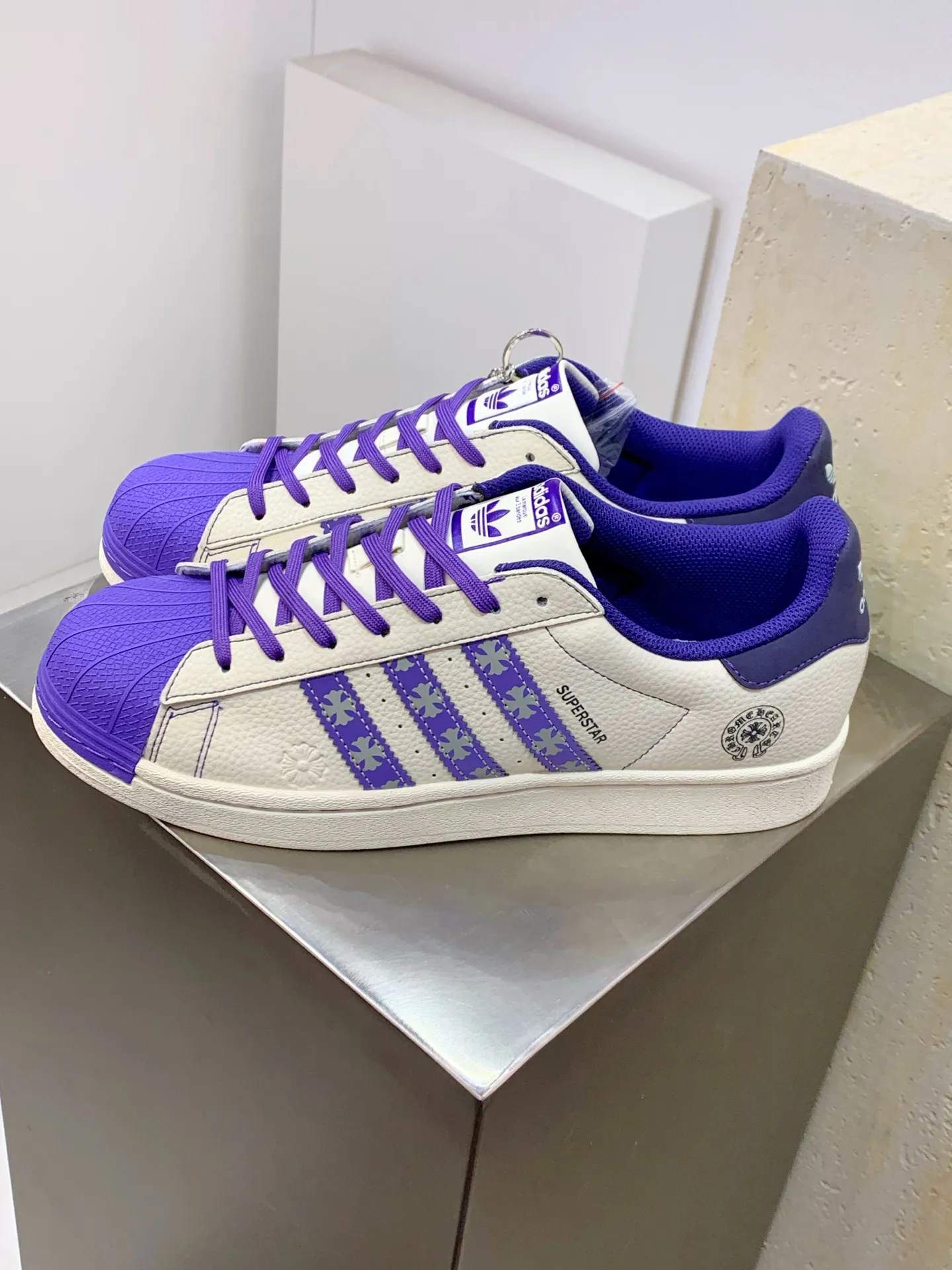 Adidas Superstar Crocs Collab White Purple Low Top – Replica Adidas Shoes UrbanChic 528