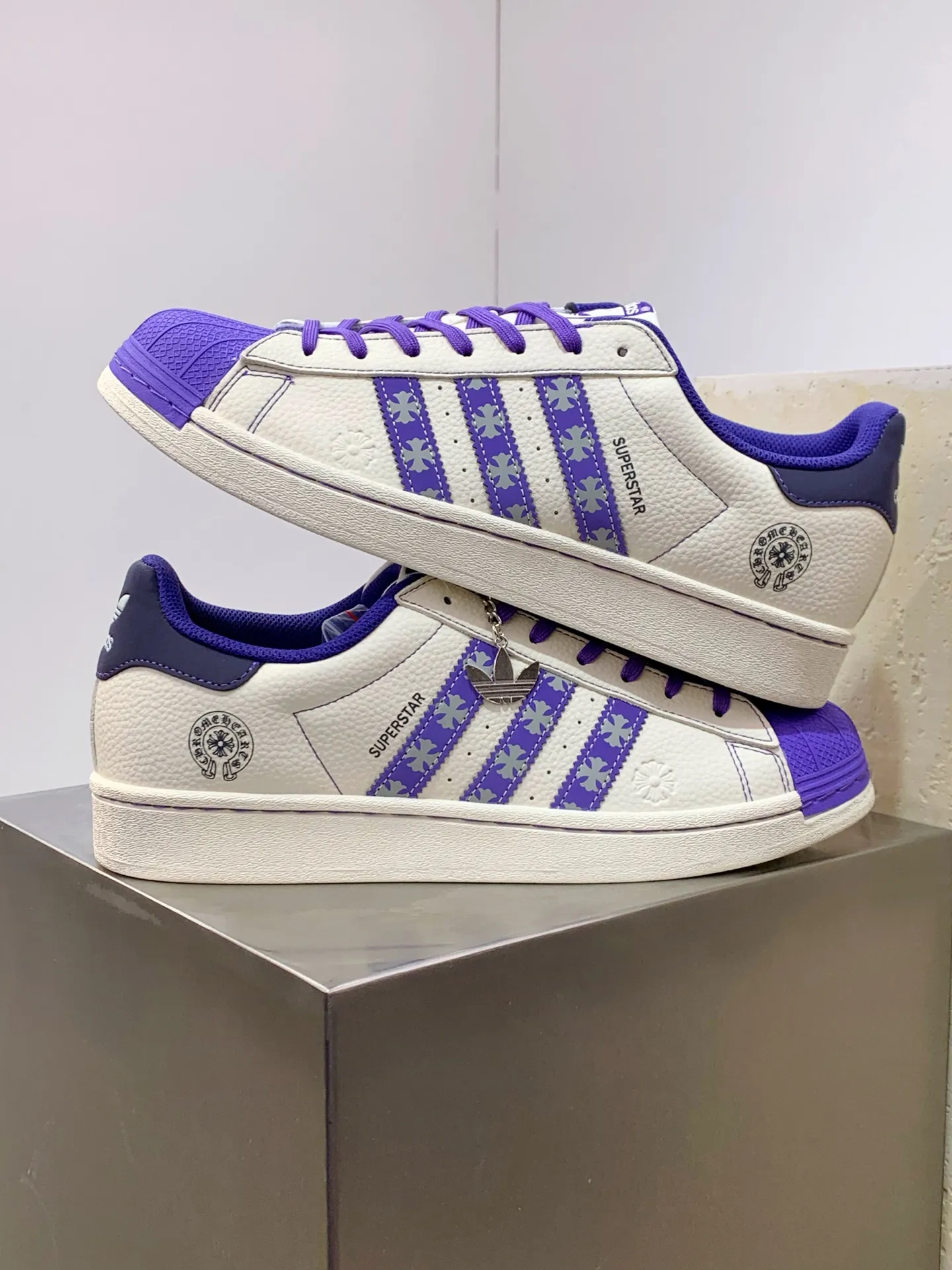 Adidas Superstar Crocs Collab White Purple Low Top – Replica Adidas Shoes UrbanChic 528