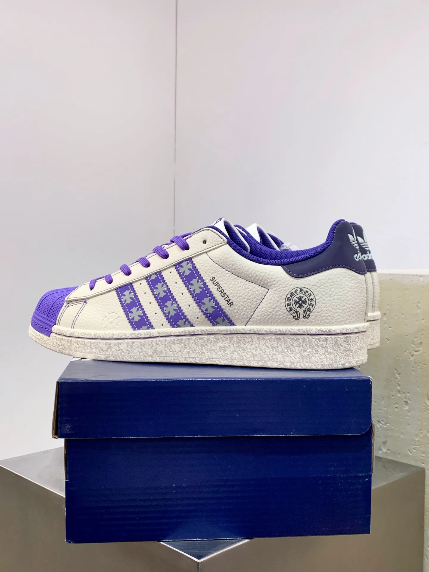 Adidas Superstar Crocs Collab White Purple Low Top – Replica Adidas Shoes UrbanChic 528