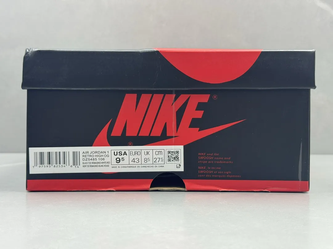 Air Jordan 1 High OG ‘Black Toe’ – Black White Red, Authentic Style, Best Replica Sneakers, Top Rep Shoes, Sizes 36-47 Including Half Sizes Effortless 1275