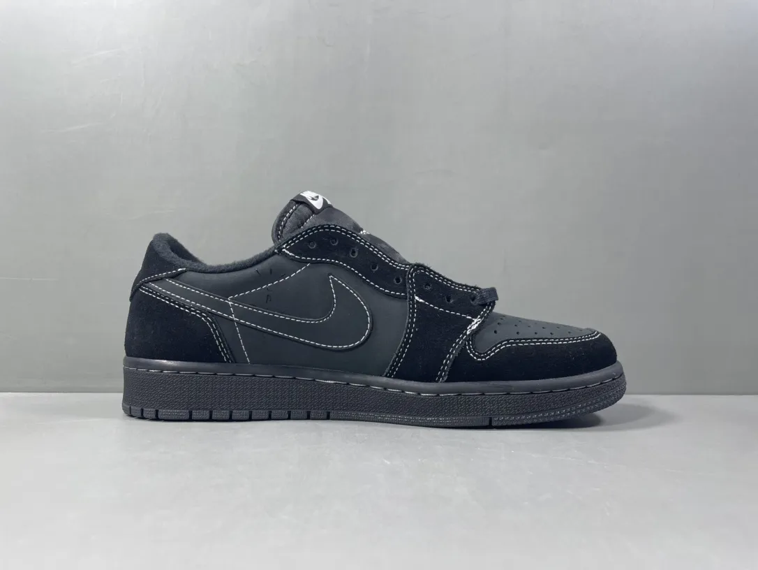 Air Jordan 1 Low ‘Black Warrior’ Triple Black Collaboration Sneakers – Best Replica Sneakers in Sizes 36-47.5 (Including Half Sizes) with Top Rep Shoes Durable 1264