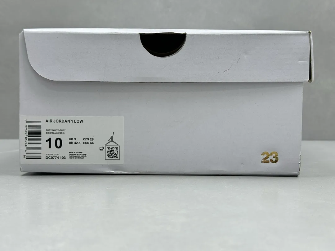 Air Jordan 1 Low ‘Grey White’ – Authentic Version with Replica Nike Style, Sizes 36-46 Including Half Sizes Functional 1229