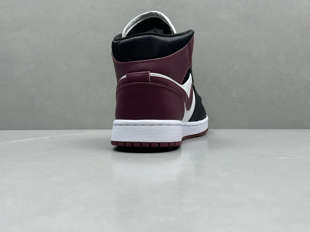 Air Jordan 1 Mid Burgundy with Metallic Wings – Pure  Version Rep Shoes and Replica Nikes Minimalist 1206
