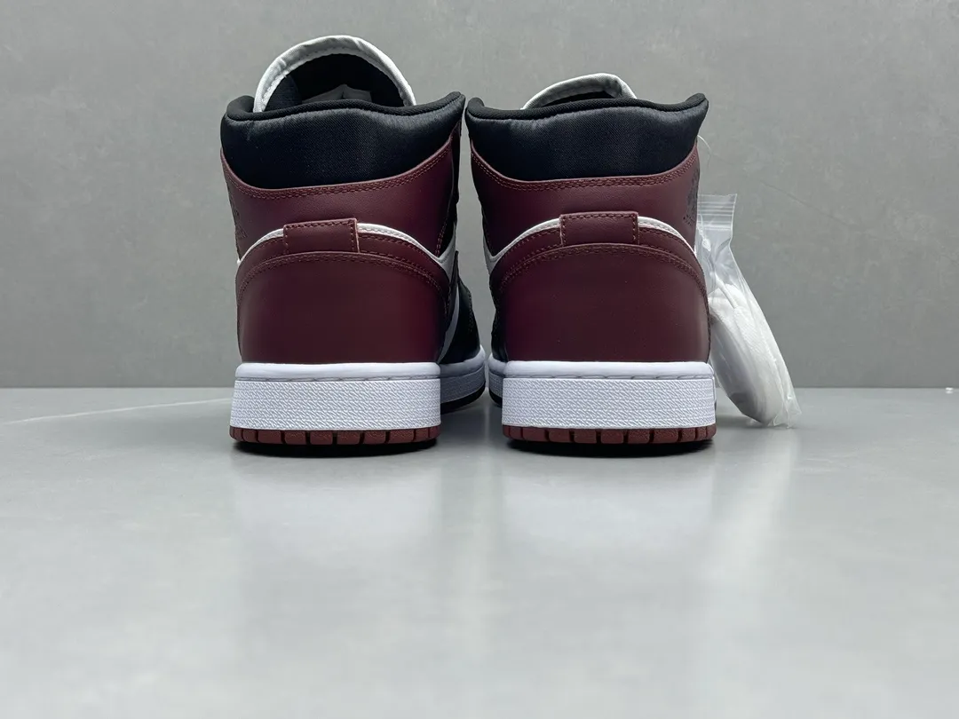 Air Jordan 1 Mid Burgundy with Metallic Wings – Pure  Version Rep Shoes and Replica Nikes Minimalist 1206