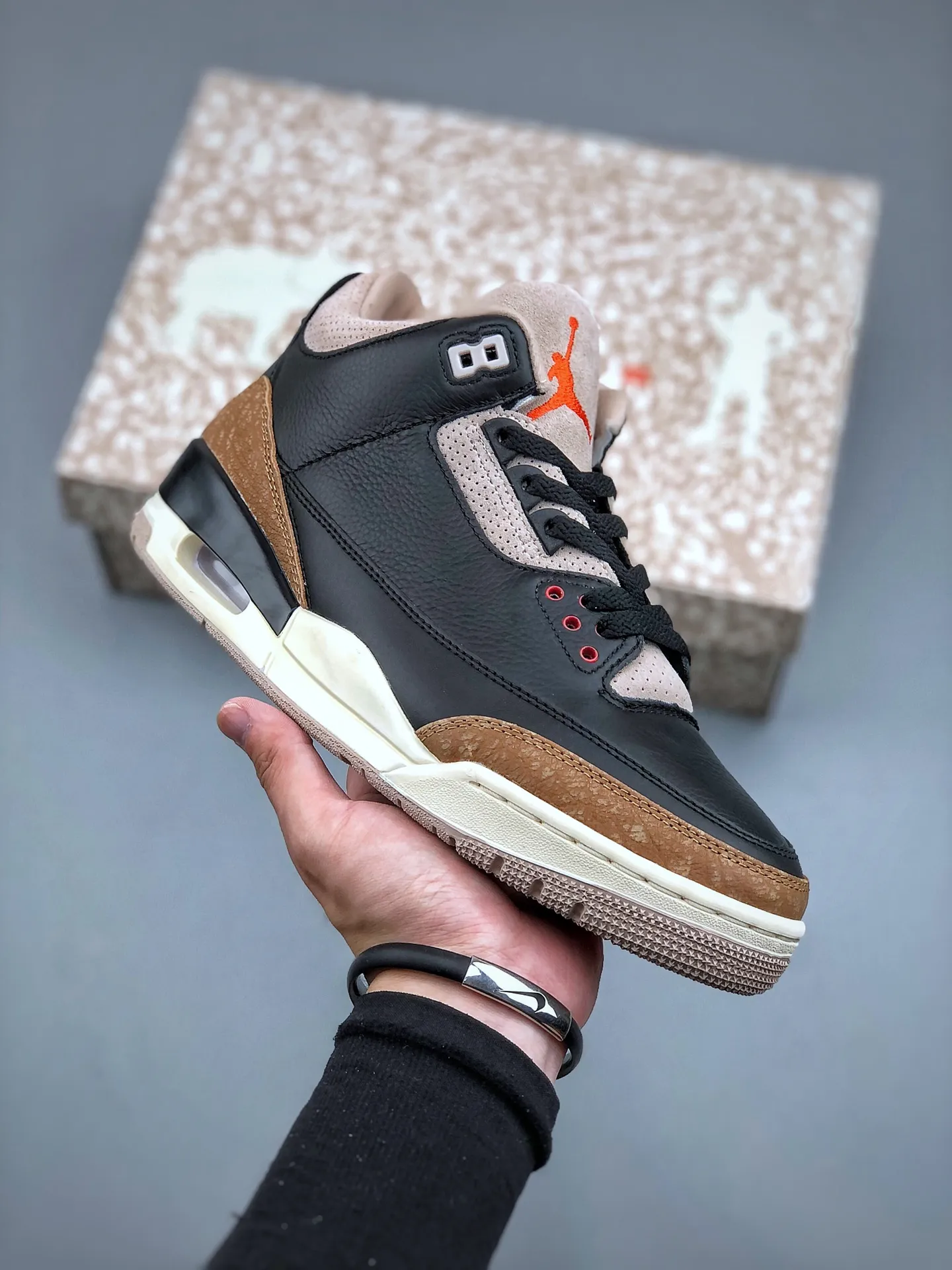 Seasonal Air Jordan 3 Retro ‘Desert Elephant’ – Black Brown – Replica Sneakers – Basketball Shoes – Size 35.5-47.5 (Half Sizes Available 1175