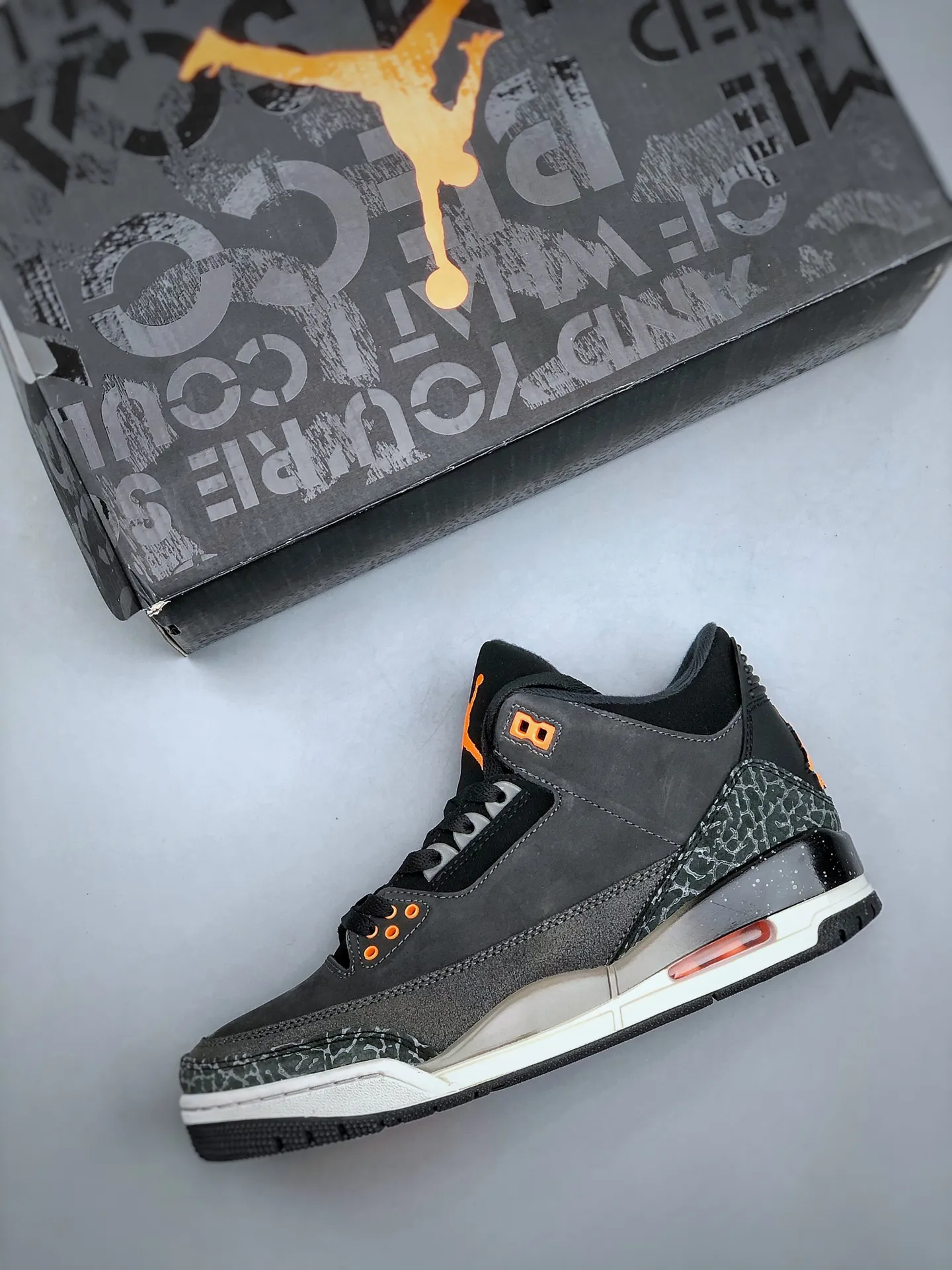Supportive Air Jordan 3 Retro “Fear” – Dark Grey Orange High-Top Rep Shoes & Nike Replica Sneakers 1187