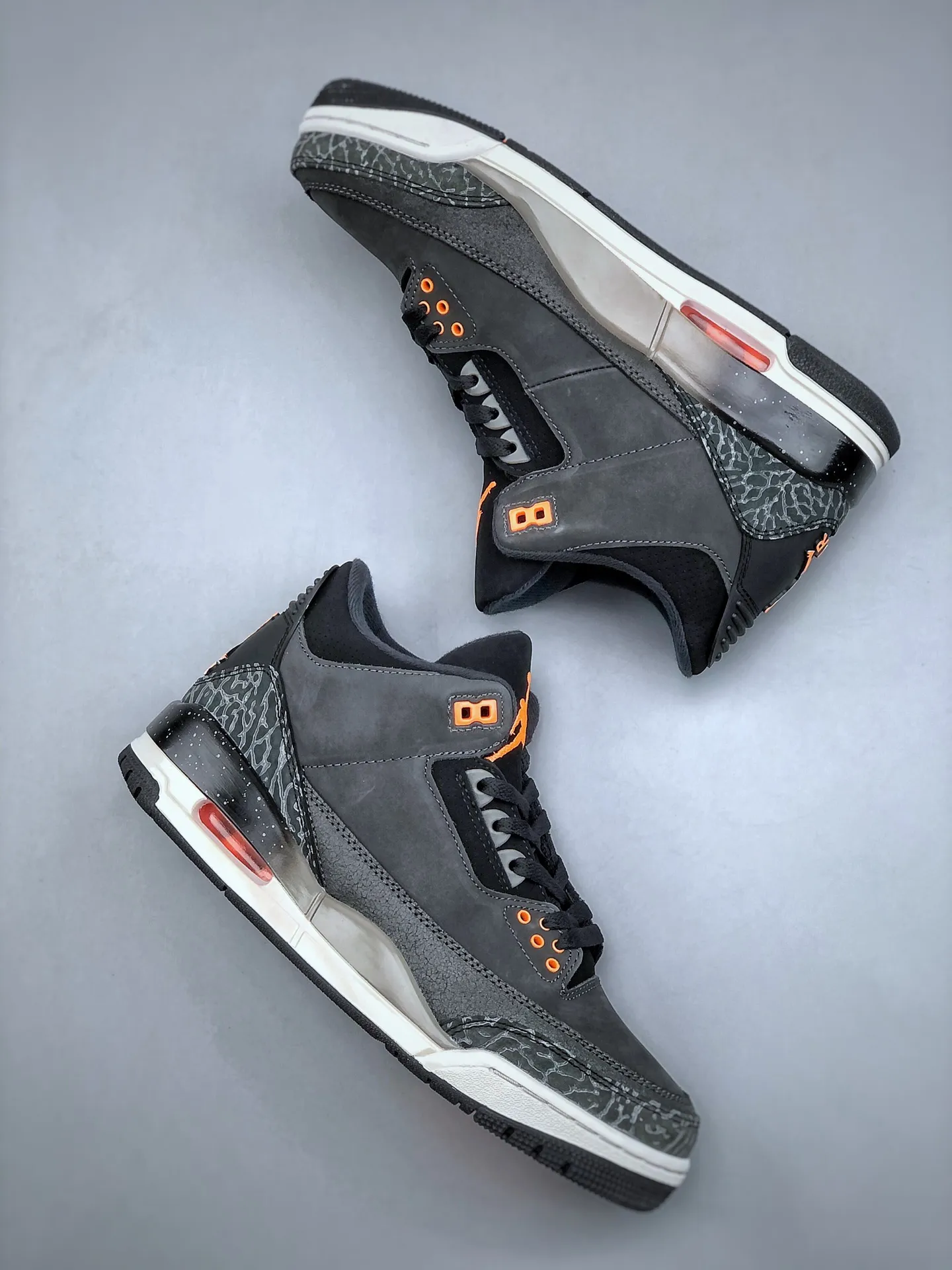 Supportive Air Jordan 3 Retro “Fear” – Dark Grey Orange High-Top Rep Shoes & Nike Replica Sneakers 1187