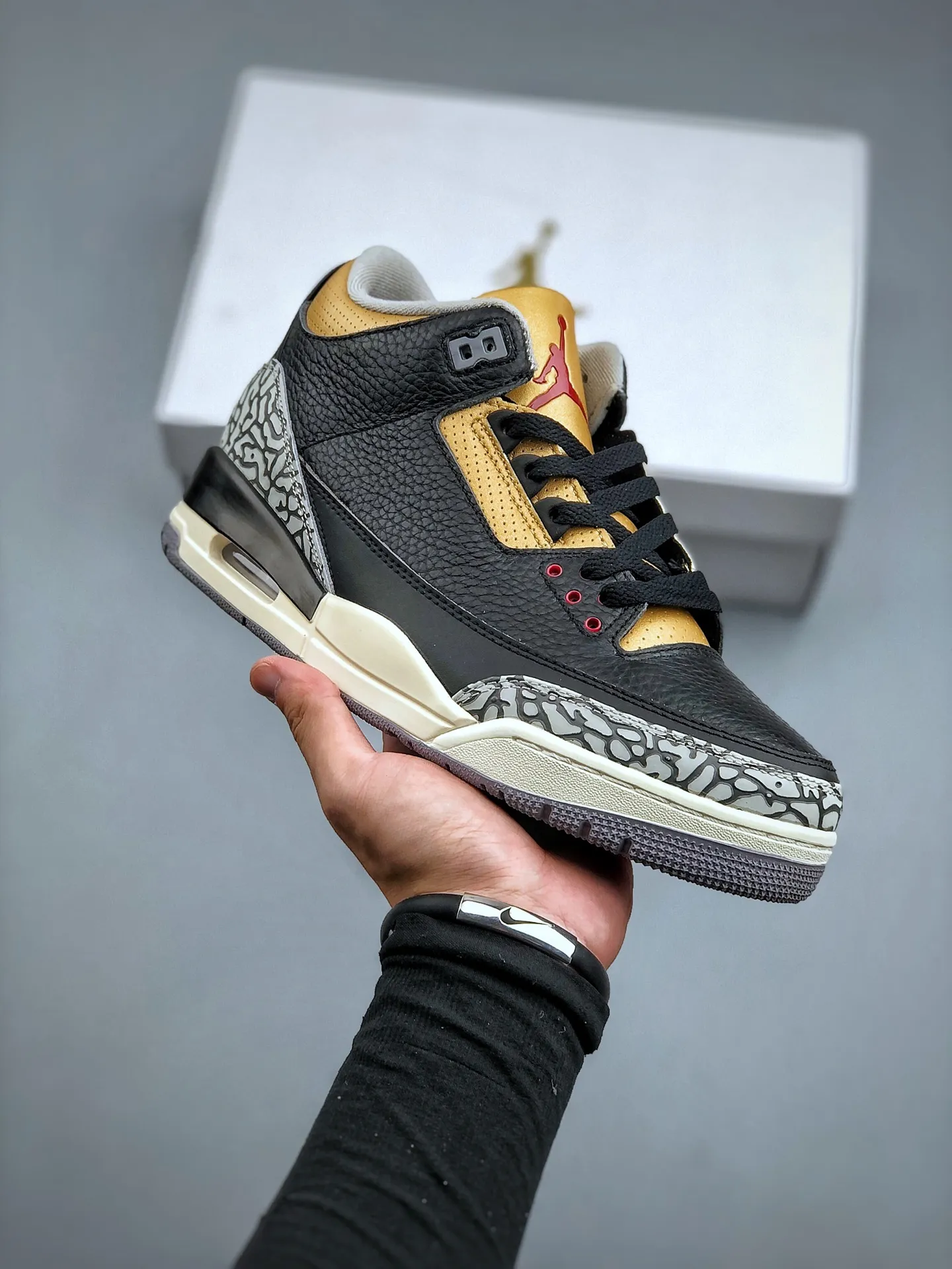 SportInspired Air Jordan 3 SE Denim “New Black Cement” – Black Gold,  Retro Style, Rep Shoes, Replica Sneakers, Sizes 40-47.5 (Half Sizes Available) – CK9246- 1178