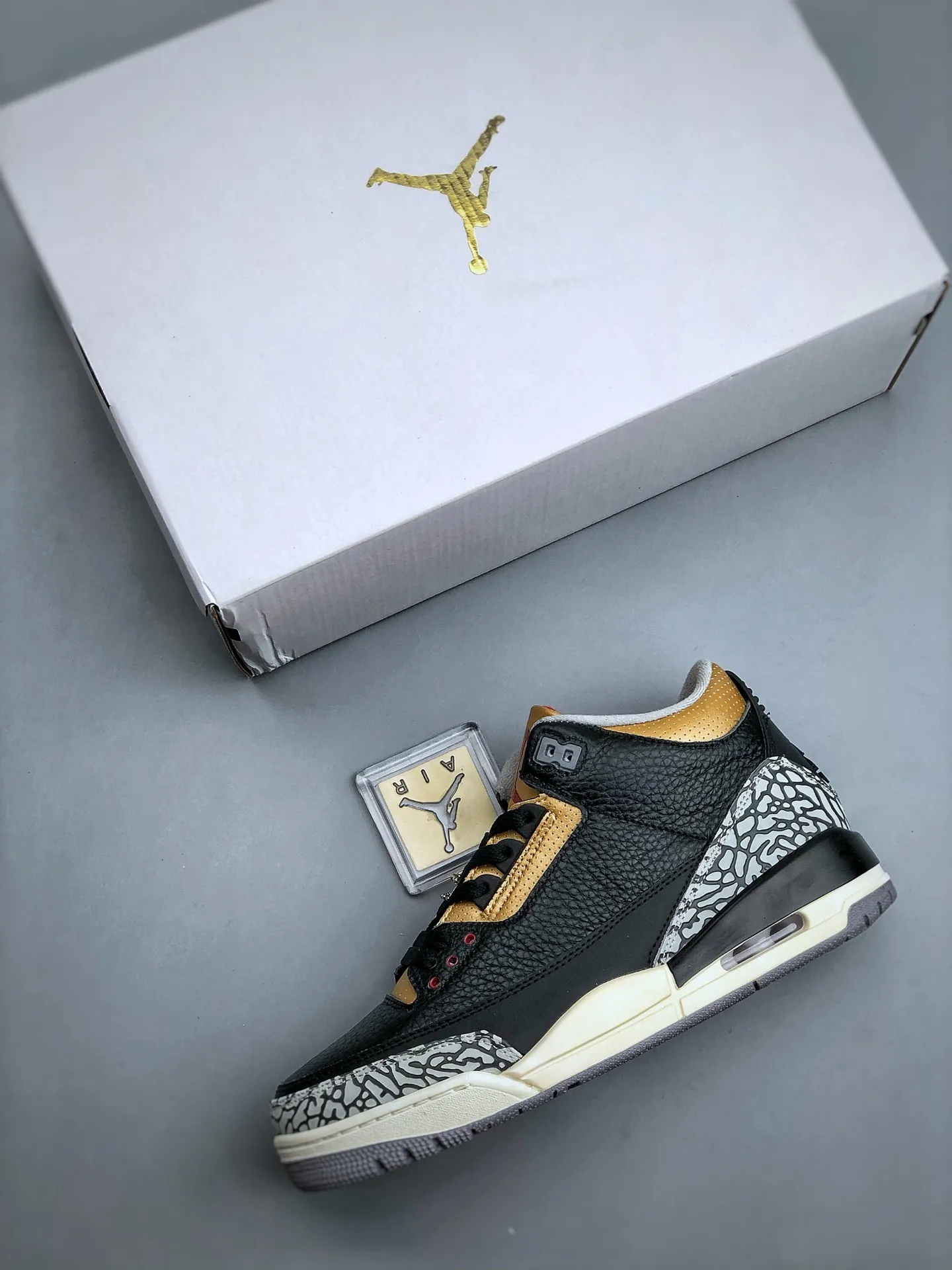 SportInspired Air Jordan 3 SE Denim “New Black Cement” – Black Gold,  Retro Style, Rep Shoes, Replica Sneakers, Sizes 40-47.5 (Half Sizes Available) – CK9246- 1178