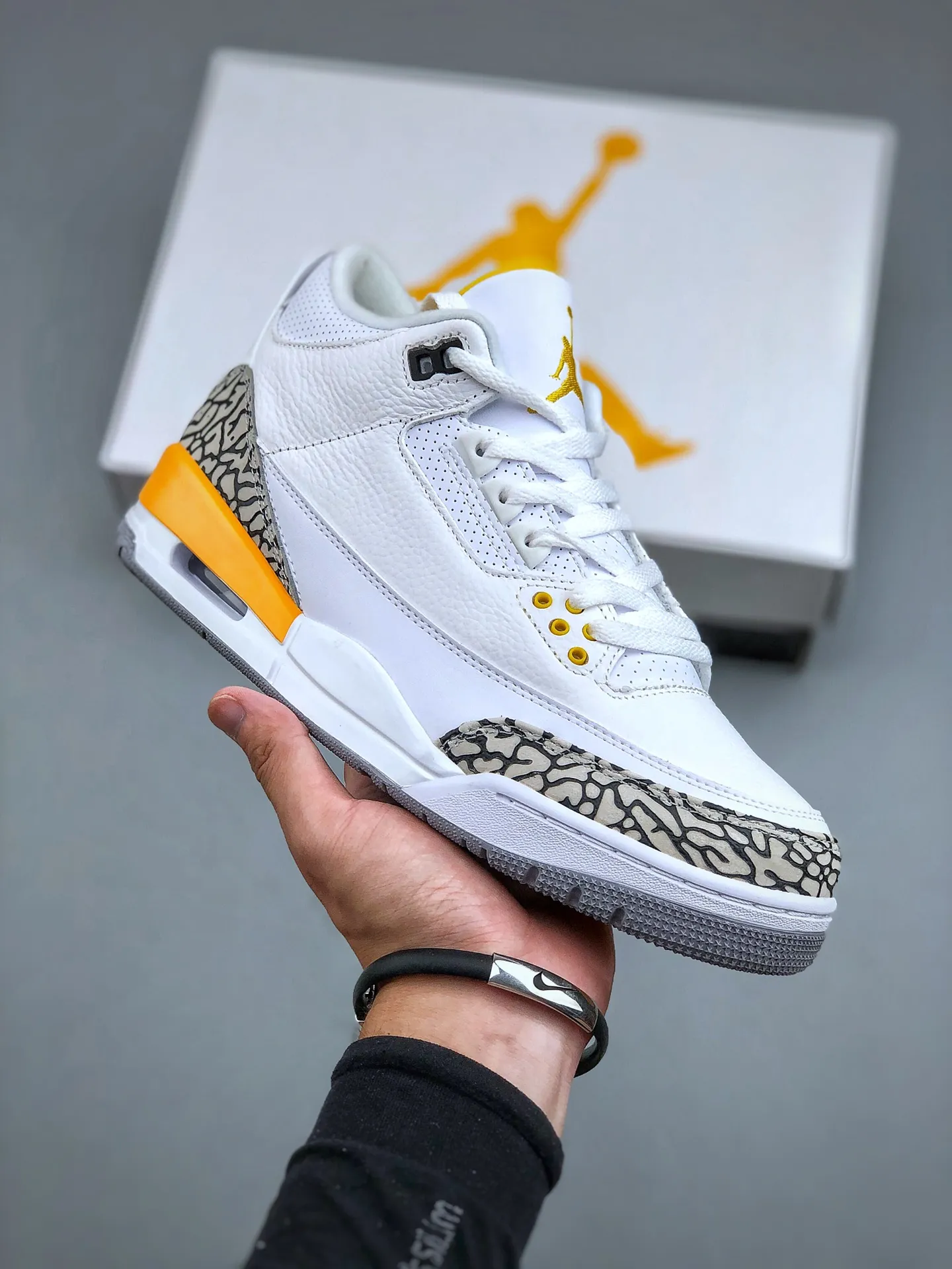Air Jordan 3 WMNS “Laser Orange” – White Orange Grey – Replica Sneakers for Women – Sizes 35.5-47 (Half Sizes) – Style Code: CK9246- Durable 1181