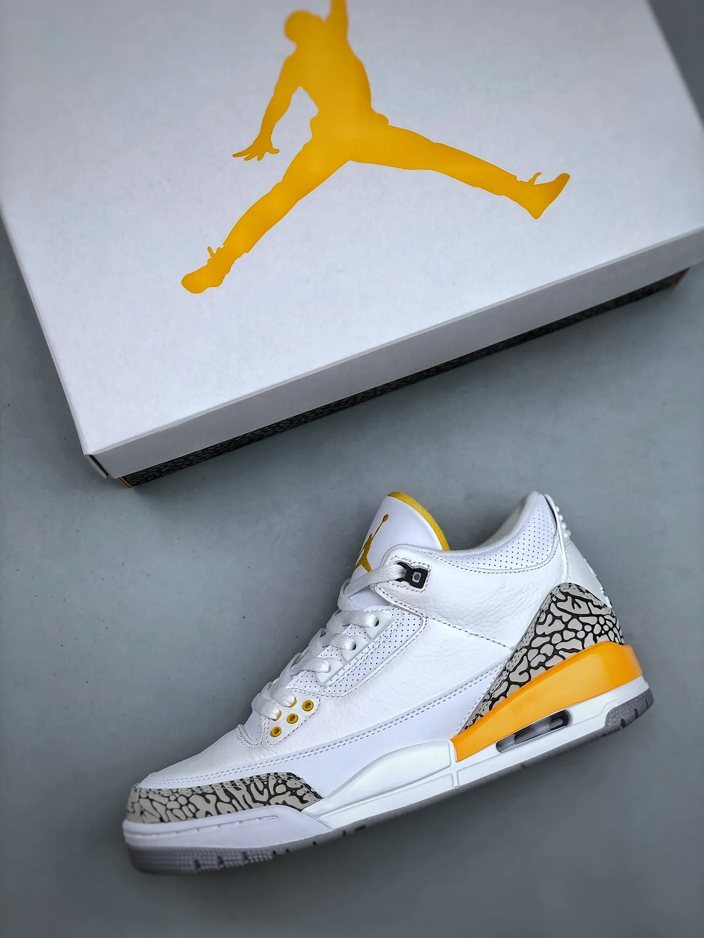 Air Jordan 3 WMNS “Laser Orange” – White Orange Grey – Replica Sneakers for Women – Sizes 35.5-47 (Half Sizes) – Style Code: CK9246- Durable 1181