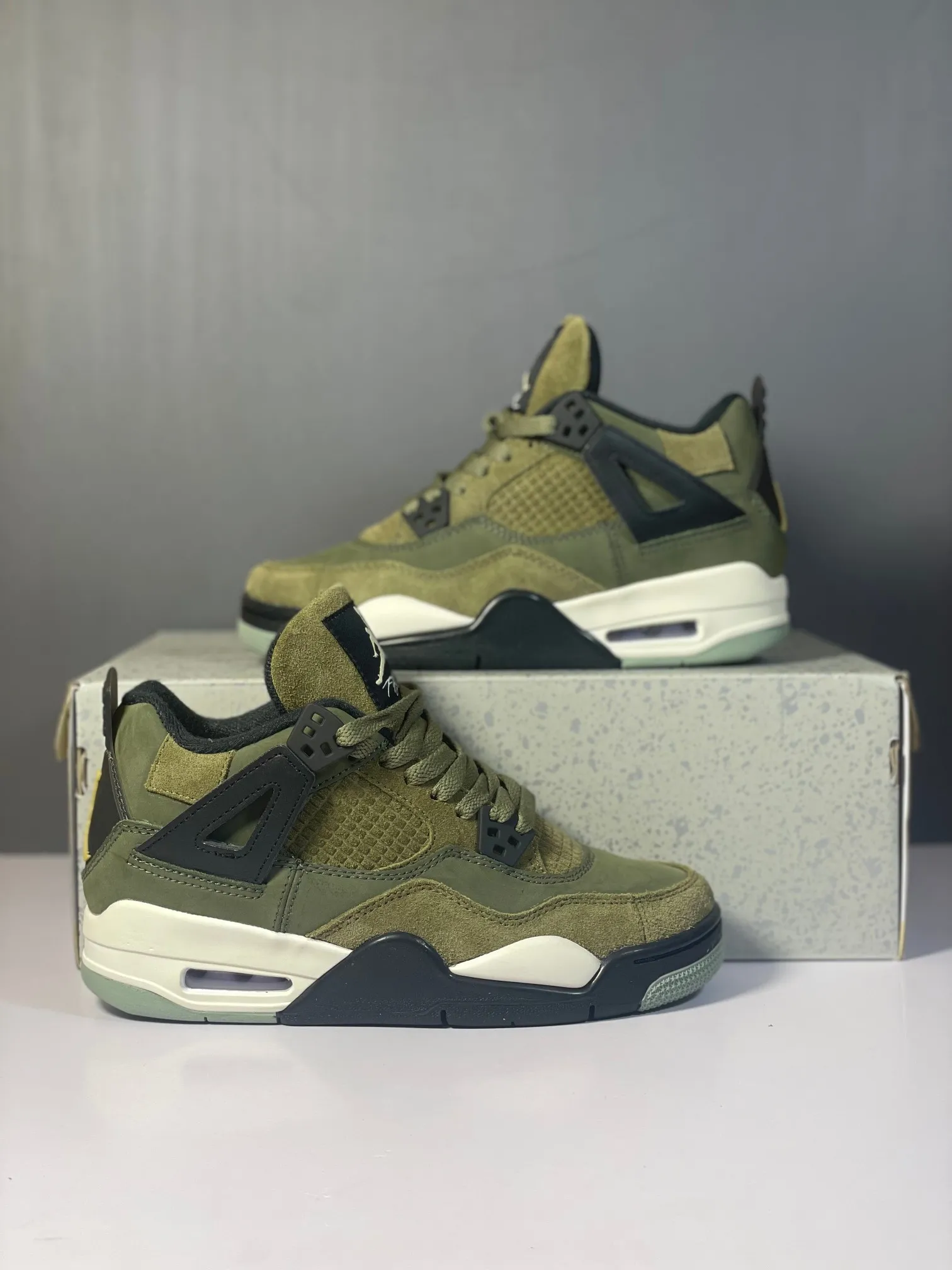 MultiPurpose Air Jordan 4 Retro “Olive Canvas” – Army Green Basketball Shoes with High Quality Replica Design and Rep Shoes (FB9927- 1140