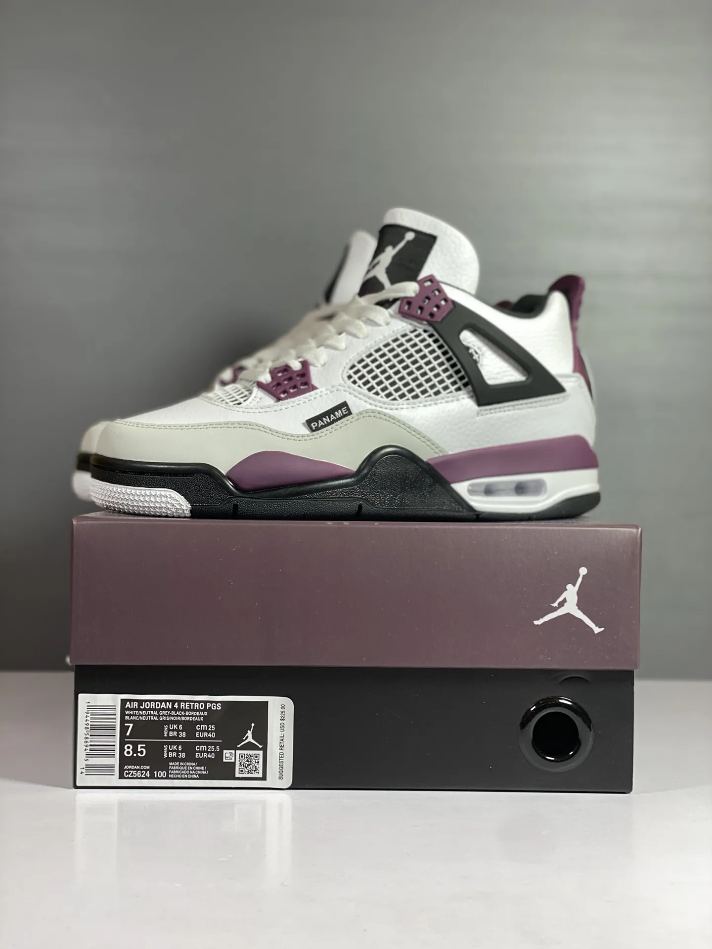 Functional Air Jordan 4 Retro PSG White Purple Red – CZ5624-100 – Authentic Style Rep Shoes with High Quality Replica Design 1155