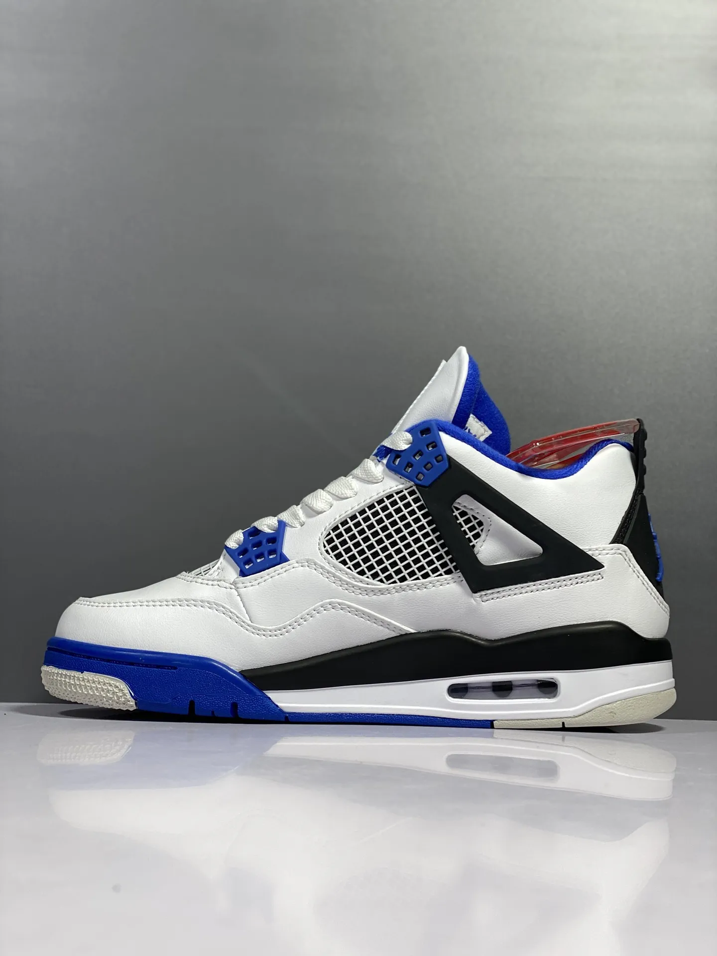 Chic Air Jordan 4 Retro ‘Racing Blue’ – White Blue Black – High Quality Rep Shoes – Multiple Sizes Available 1158