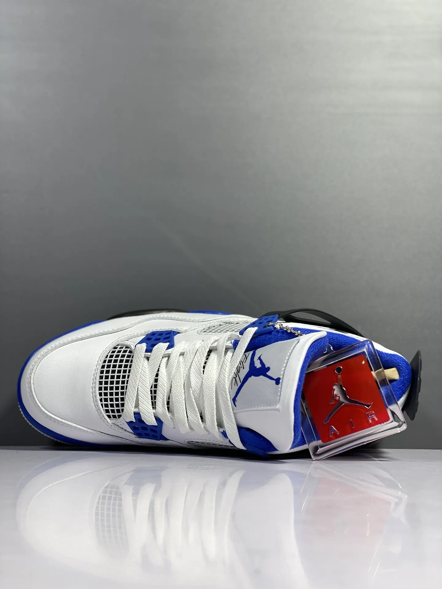 Chic Air Jordan 4 Retro ‘Racing Blue’ – White Blue Black – High Quality Rep Shoes – Multiple Sizes Available 1158