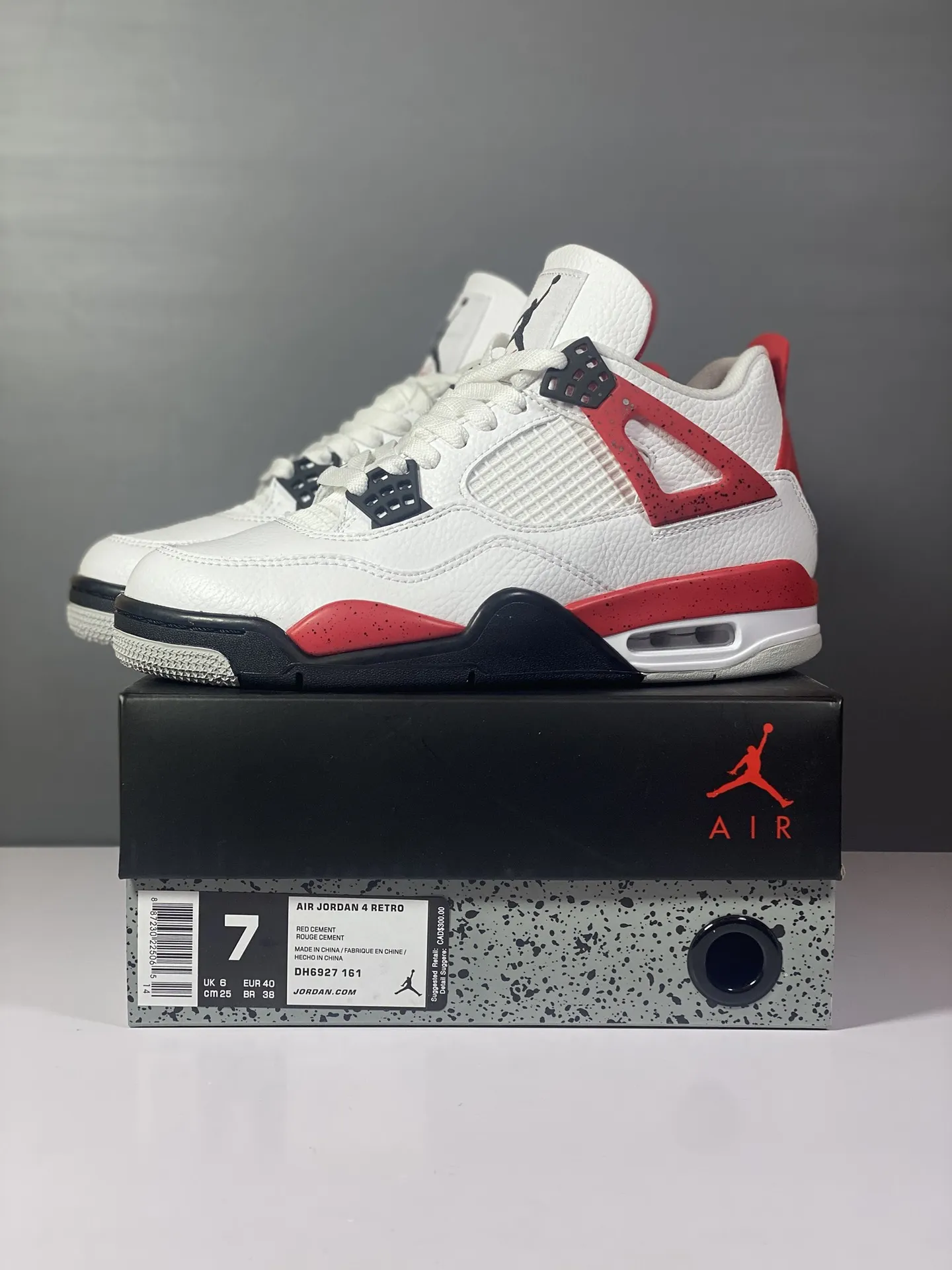 Affordable Air Jordan 4 Retro ‘Red Cement’ – White Red Black – High Quality Replica Shoes – Nike Reps – Multiple Sizes Available 1152