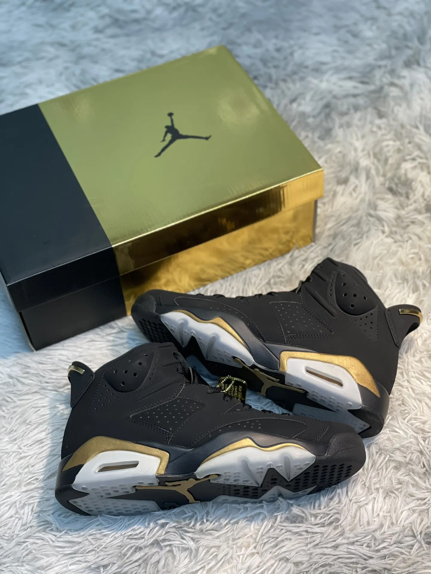 Air Jordan 6 AJ6 Black Gold Suede Basketball Shoes – High Quality Replica Nike – CT4954- Original 1116