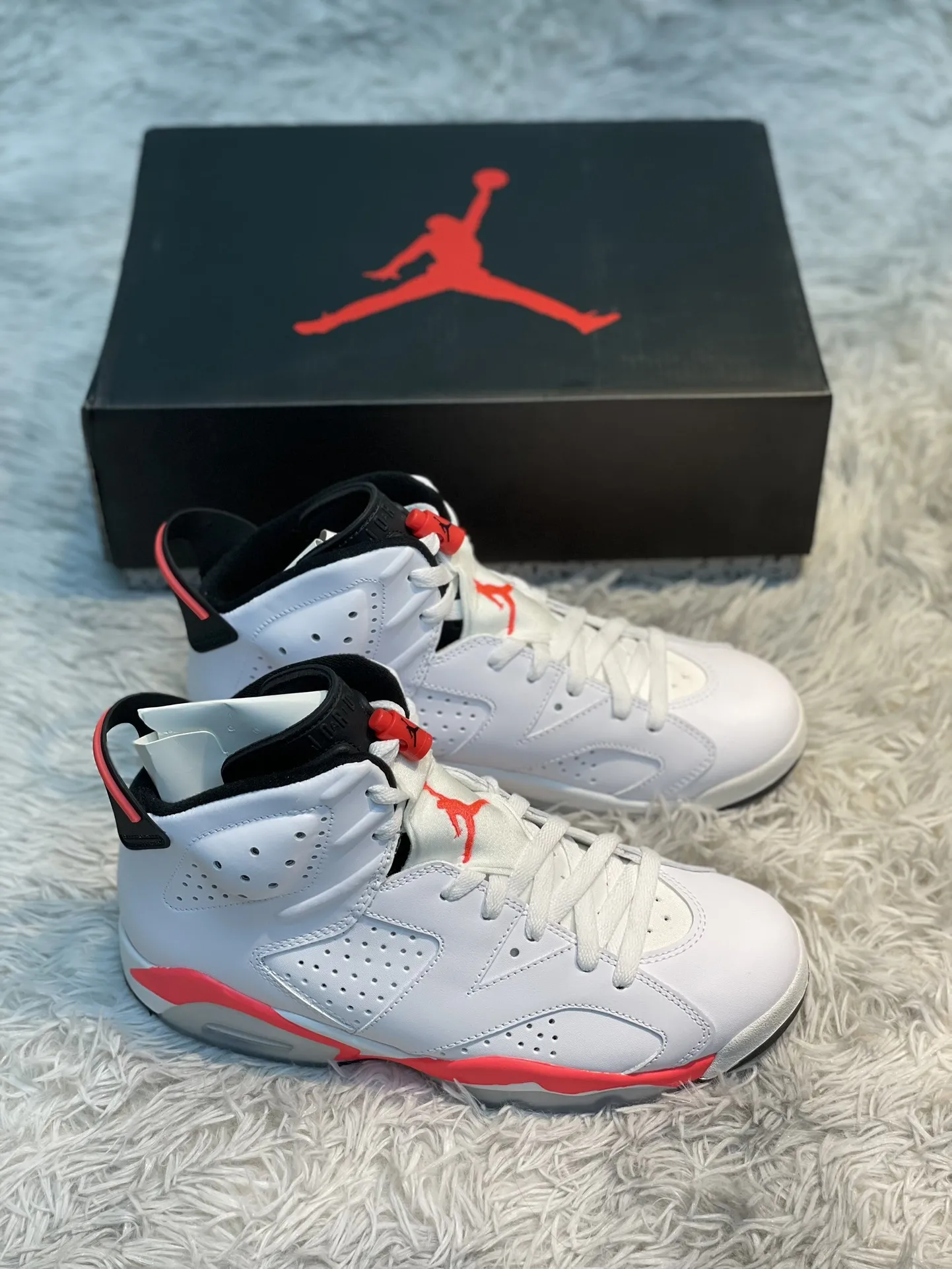 Snug Air Jordan 6 AJ6 Infrared White – Cherry Red – High Top Sneakers – High Quality Replica Shoes (Multiple Sizes Available 1115