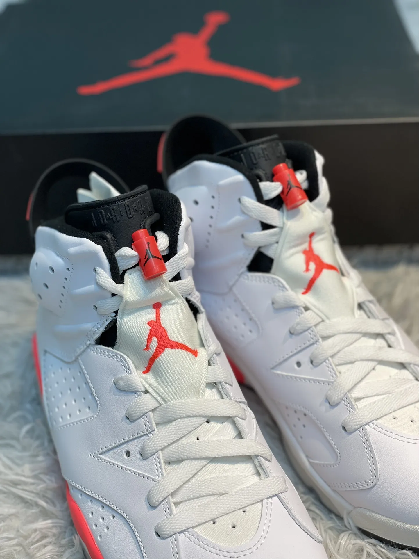 Snug Air Jordan 6 AJ6 Infrared White – Cherry Red – High Top Sneakers – High Quality Replica Shoes (Multiple Sizes Available 1115