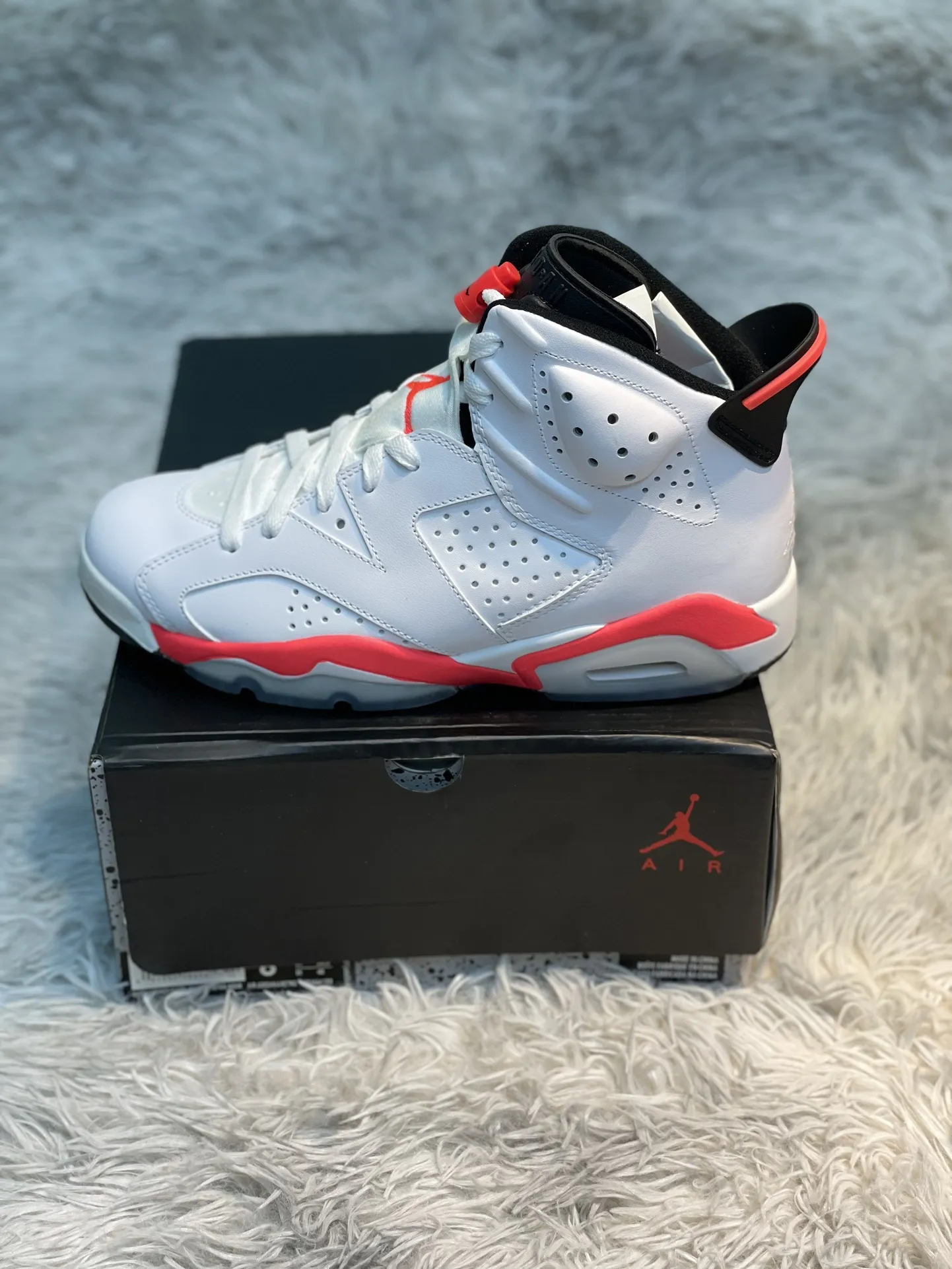 Snug Air Jordan 6 AJ6 Infrared White – Cherry Red – High Top Sneakers – High Quality Replica Shoes (Multiple Sizes Available 1115