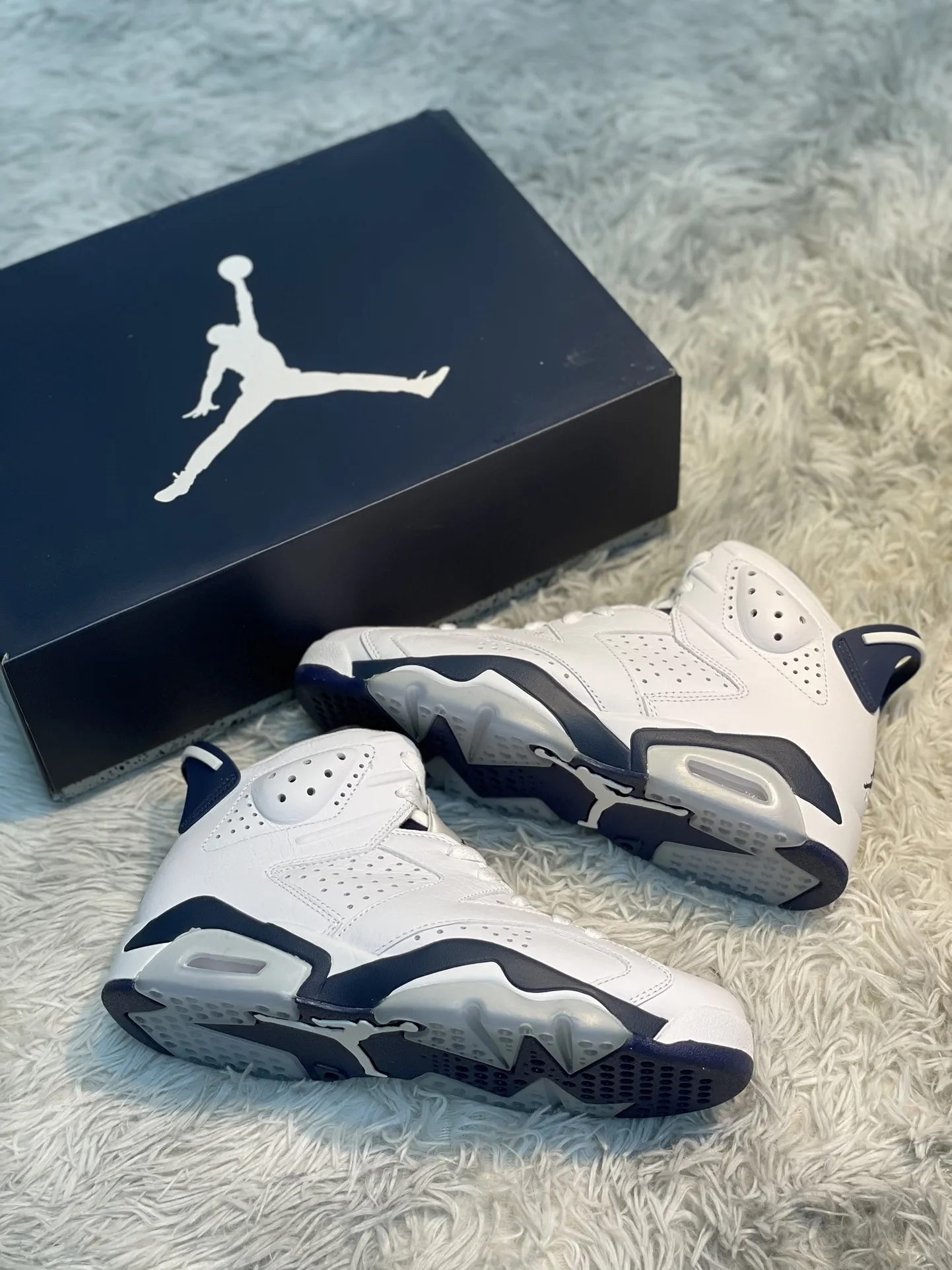 TravelReady Air Jordan 6 AJ6 Midnight Navy White High-Top Basketball Shoes – High Quality Replica Shoes Size 40-47. 1111