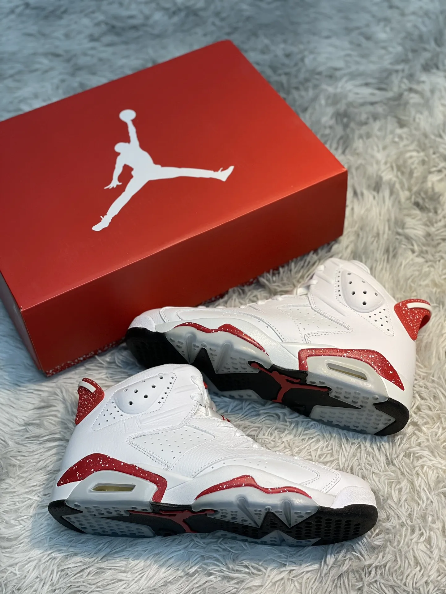 Air Jordan 6 Retro AJ6 Oreo Basketball Shoes – White Red, High Quality Replica Shoes, Multiple Sizes Available Minimalist 1112