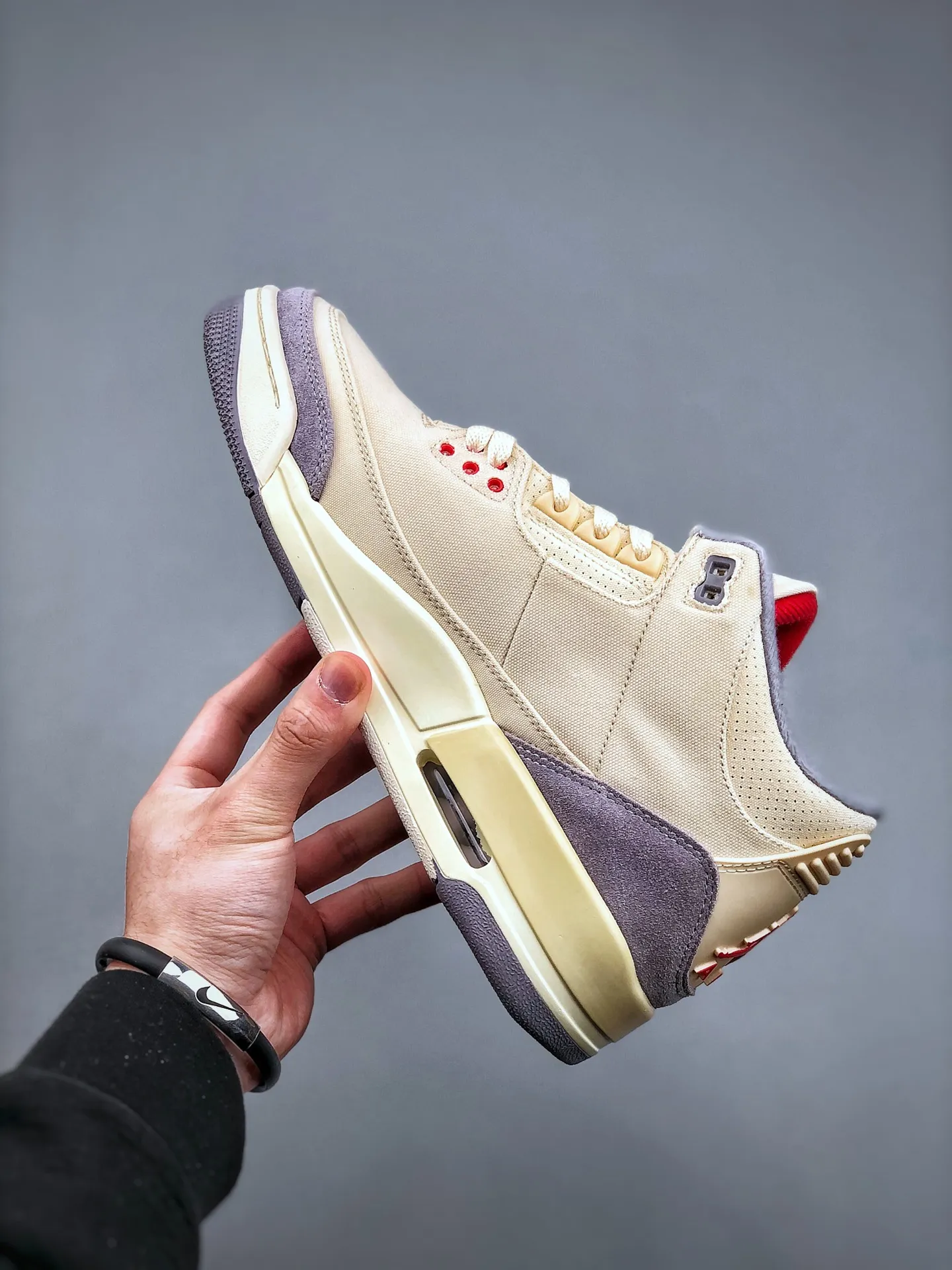 EasyCare Air Jordan AJ3 Retro Cream Canvas – Mid-Top Replica Sneakers for Men, Rep Shoes, Size 35.5-47.5 (Half Sizes Available 1185