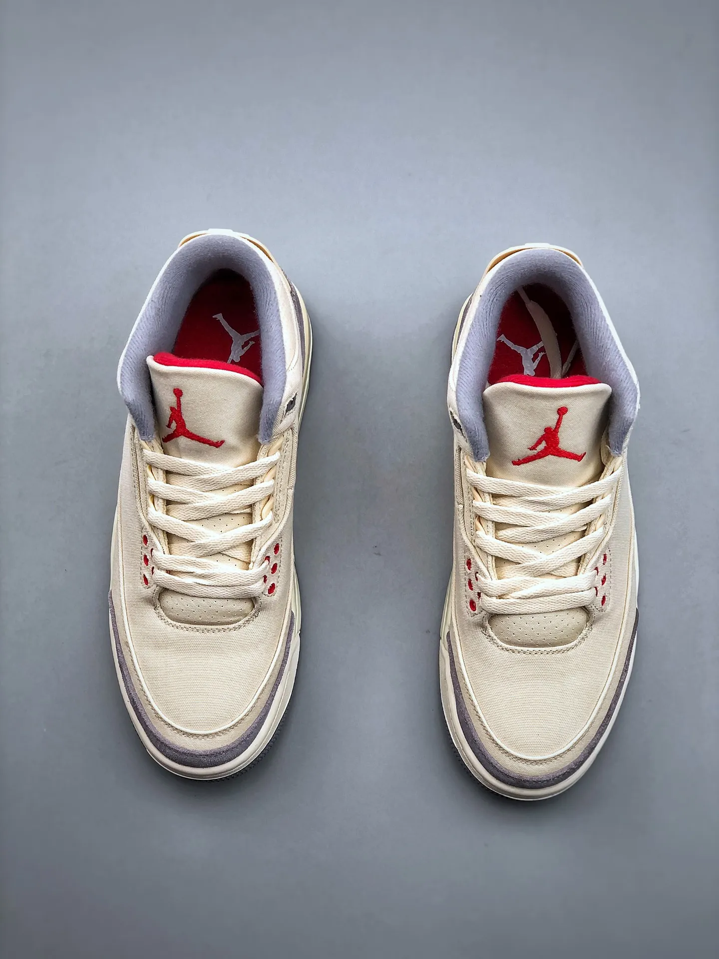 EasyCare Air Jordan AJ3 Retro Cream Canvas – Mid-Top Replica Sneakers for Men, Rep Shoes, Size 35.5-47.5 (Half Sizes Available 1185