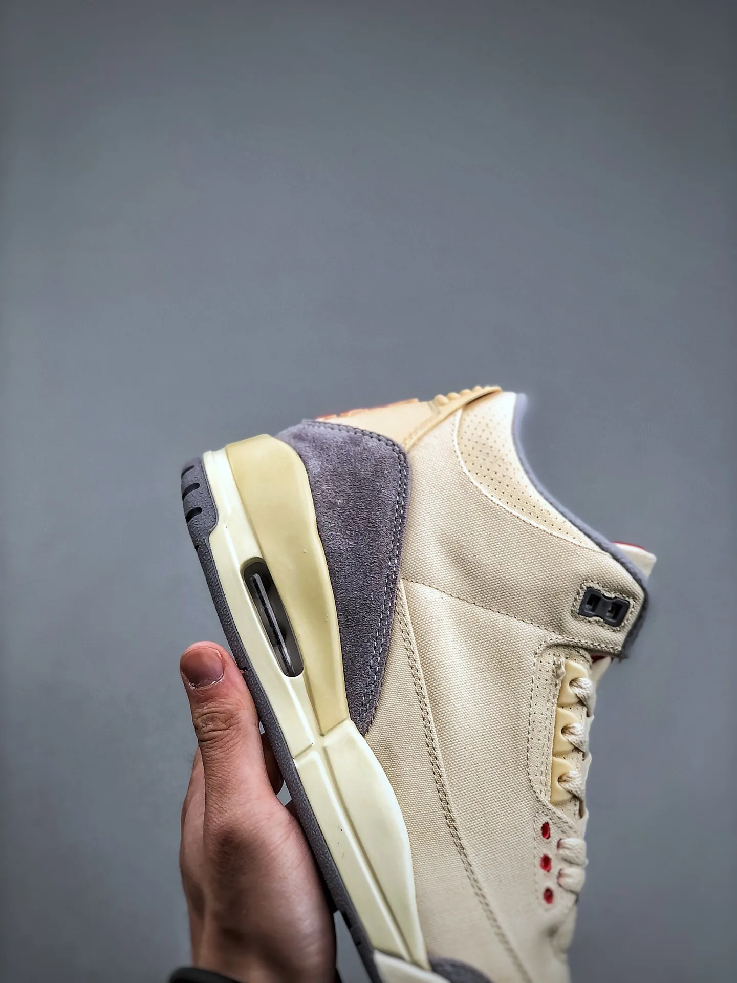 EasyCare Air Jordan AJ3 Retro Cream Canvas – Mid-Top Replica Sneakers for Men, Rep Shoes, Size 35.5-47.5 (Half Sizes Available 1185