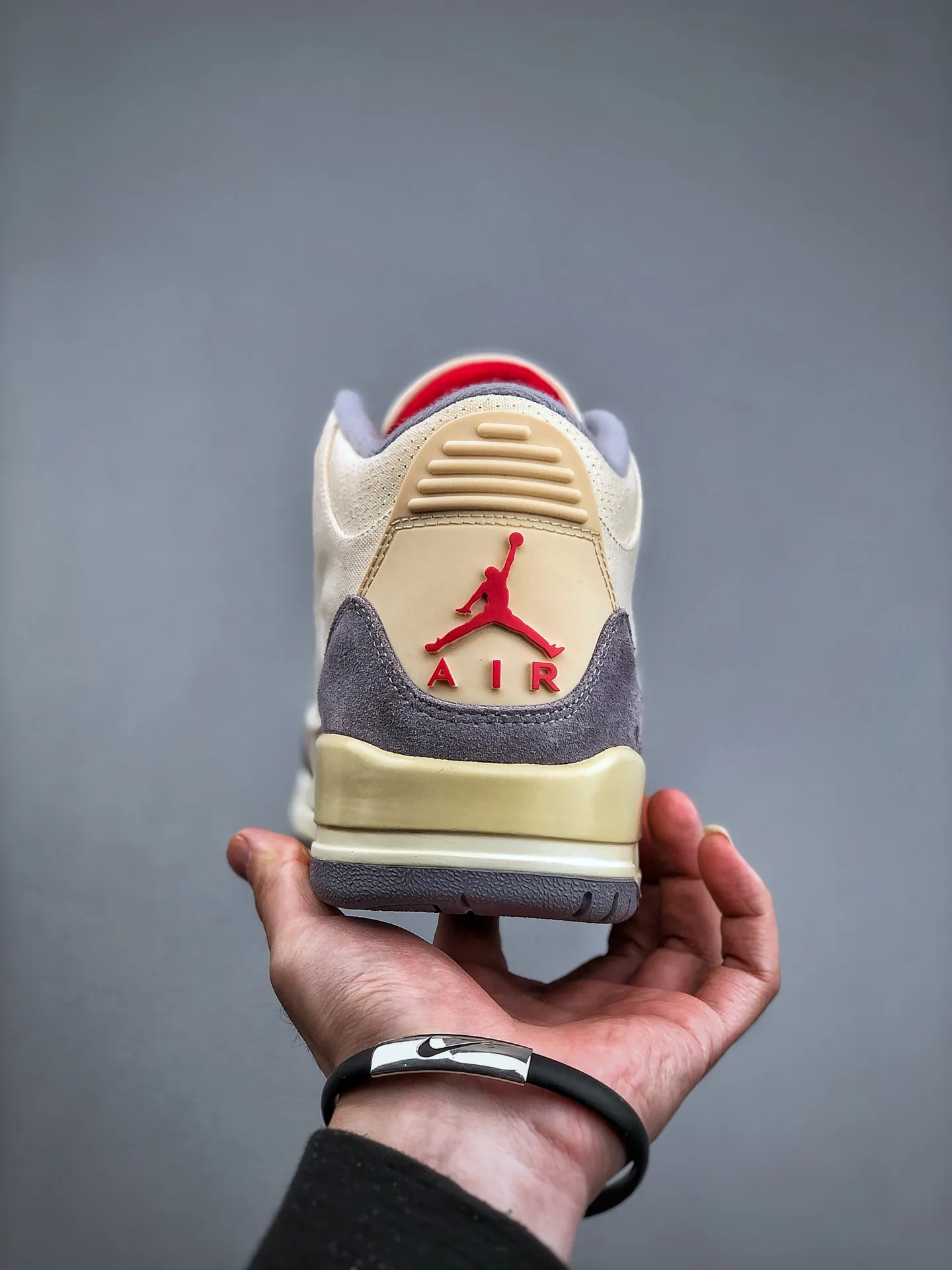 EasyCare Air Jordan AJ3 Retro Cream Canvas – Mid-Top Replica Sneakers for Men, Rep Shoes, Size 35.5-47.5 (Half Sizes Available 1185