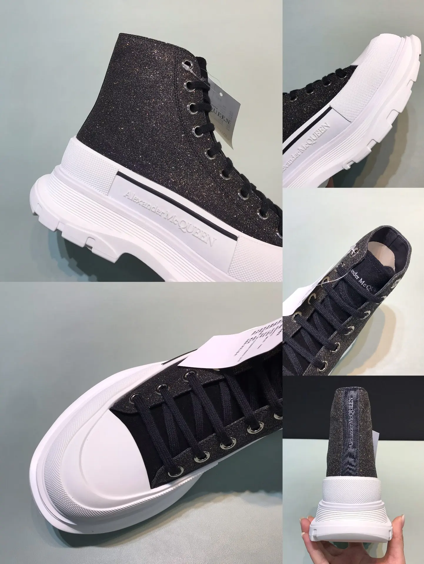 Practical Alexander McQueen Tread Slick High in Black – Rep Shoes & Replica Alexander McQueen Shoes 8