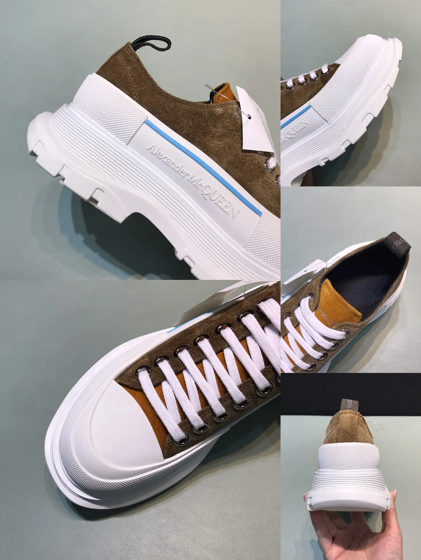 Stylish Alexander McQueen Tread Slick Low in Brown – Rep Shoes & Replica Alexander McQueen Shoes 12