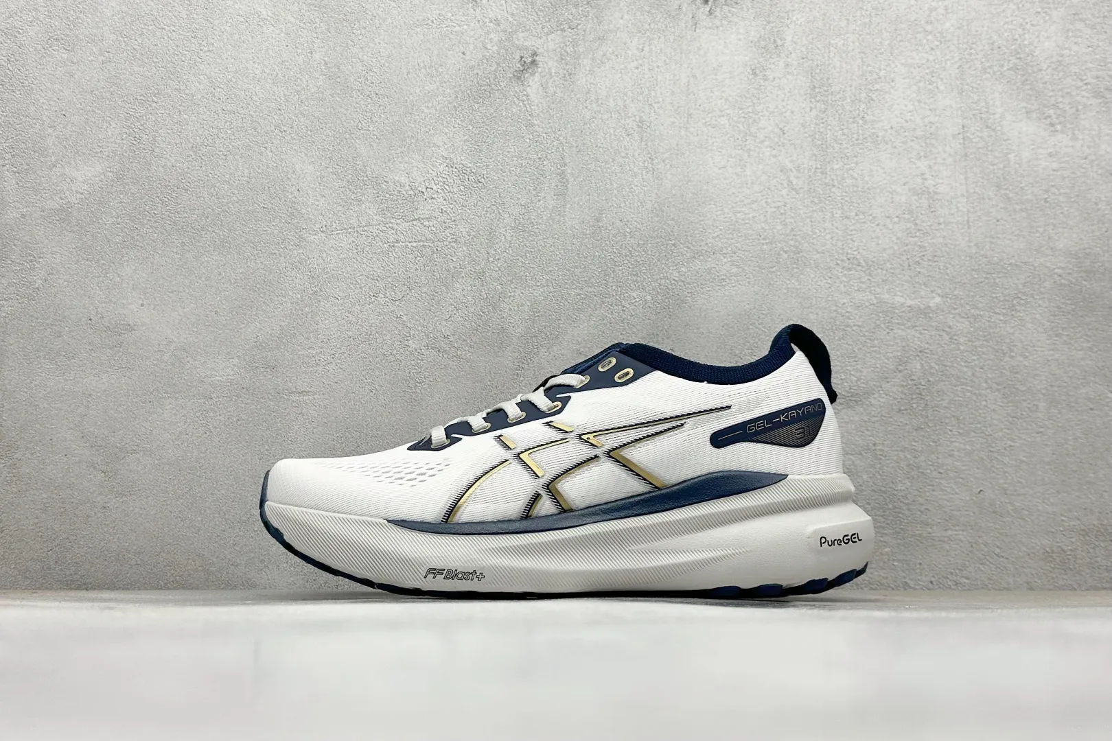 Asics Gel-Kayano 31 White Navy Running Shoes – High Quality Replica Asics Sneakers 1: FashionForward 597
